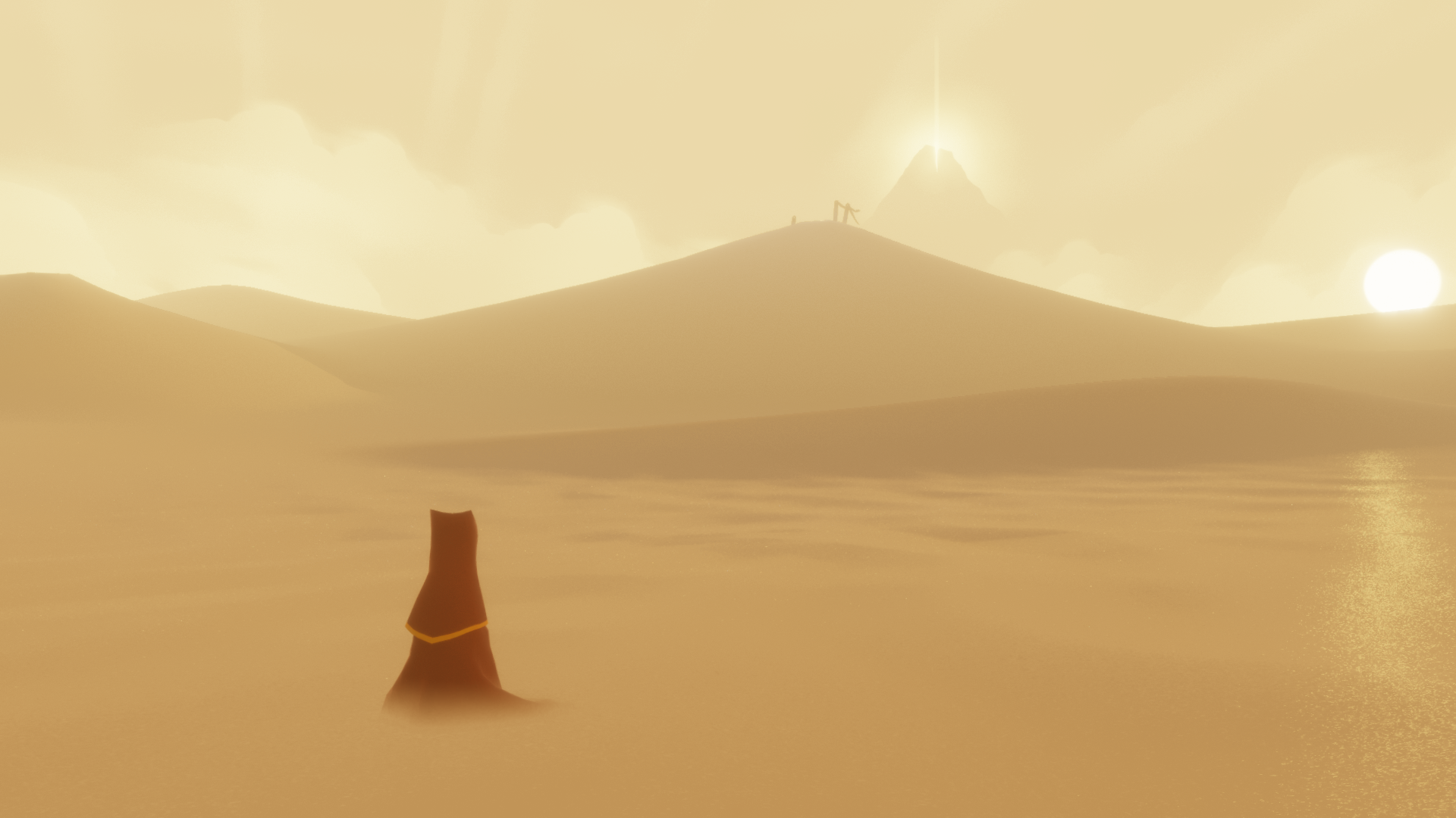 Journey Game Video Game Art Desert Dunes Sun 1920x1080