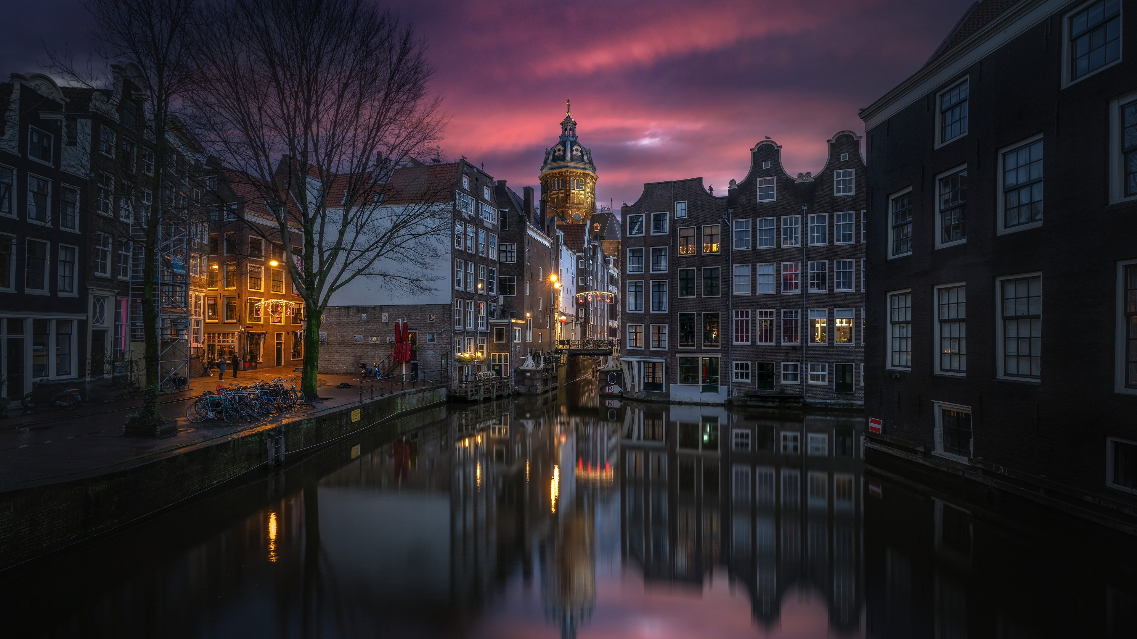 Photography City Cityscape Street Canal River Water Reflection Sunset Building 4K Architecture Long  3840x2160