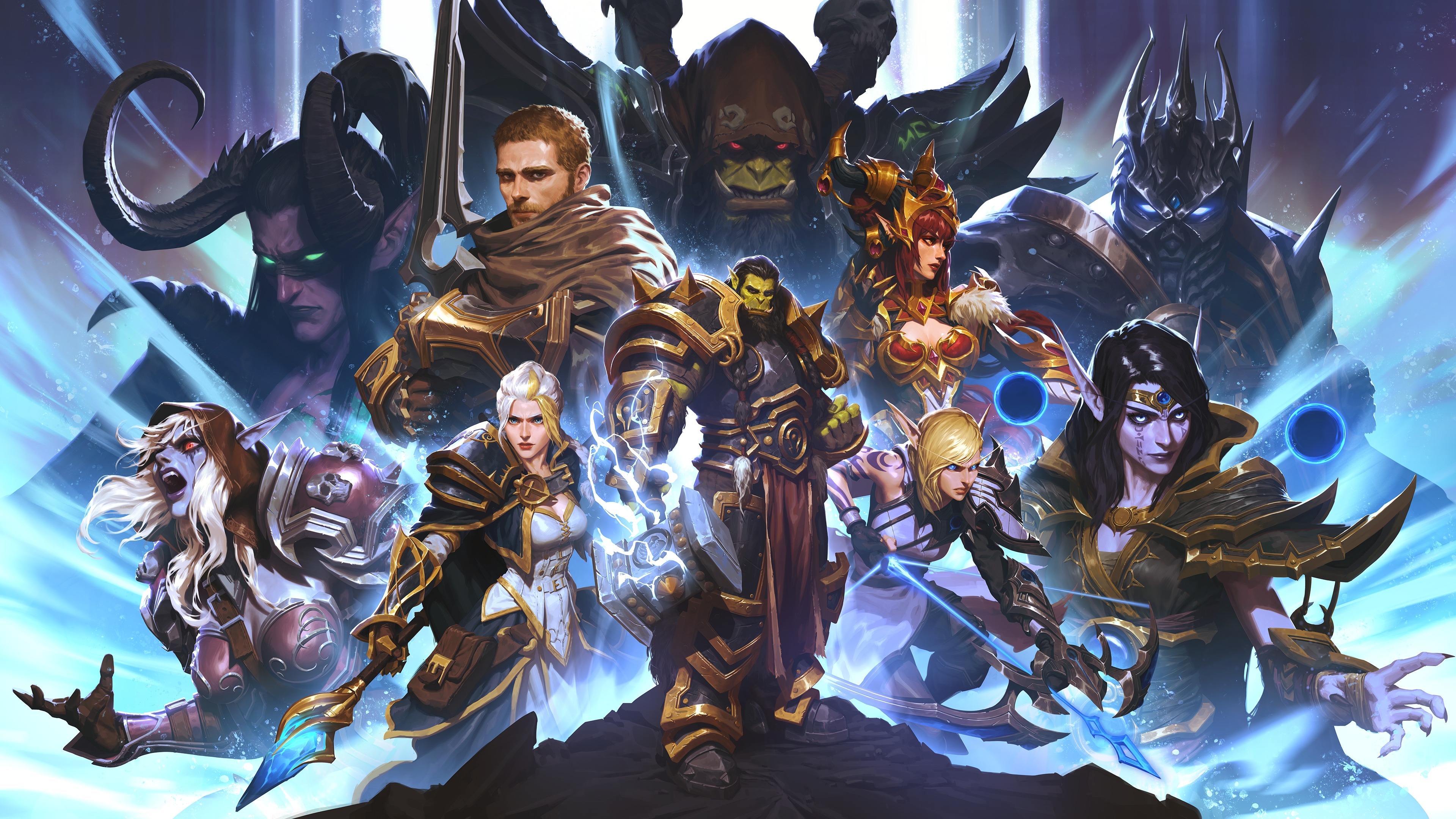 World Of Warcraft Thrall Jaina Proudmoore Alleria Windrunner Anduin Wrynn Sylvanas Windrunner Alexst 3840x2160