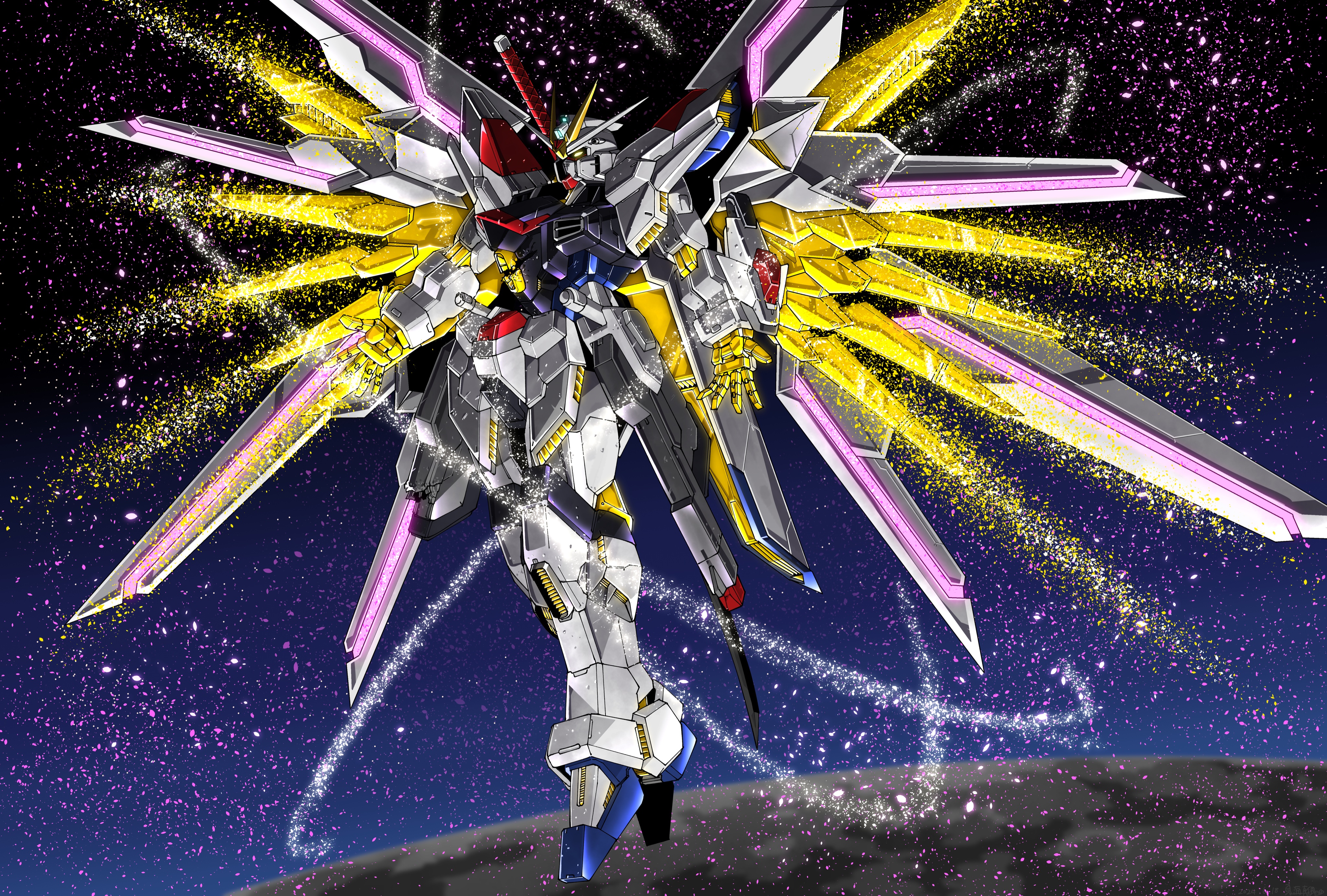 Anime Mechs Super Robot Taisen Mobile Suit Gundam SEED FREEDOM Mighty Strike Freedom Gundam Artwork  4096x2766