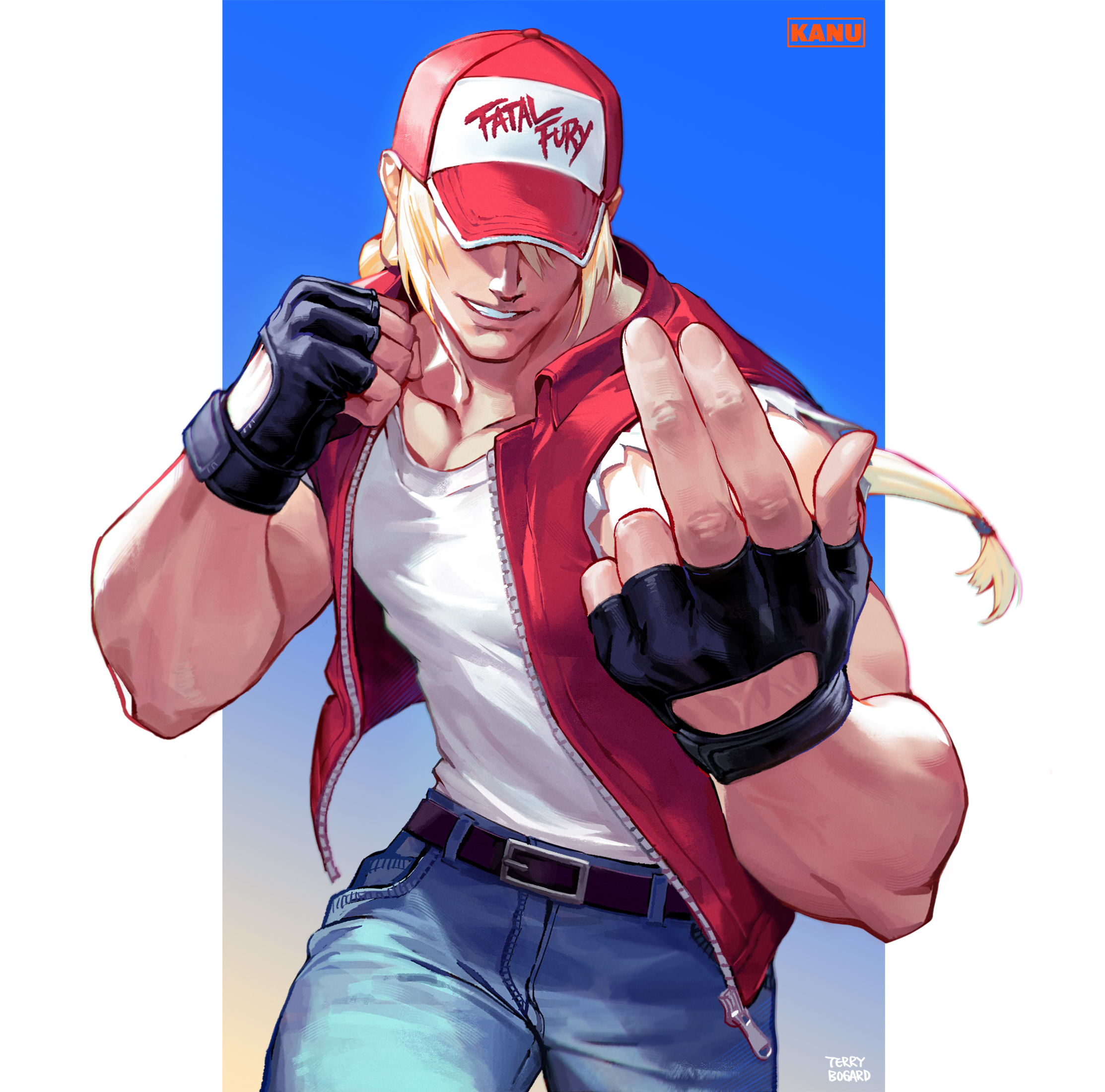 Fatal Fury King Of Fighters Terry Bogard Baseball Cap Fighting Stance Red Jackets Fingerless Gloves  2226x2200