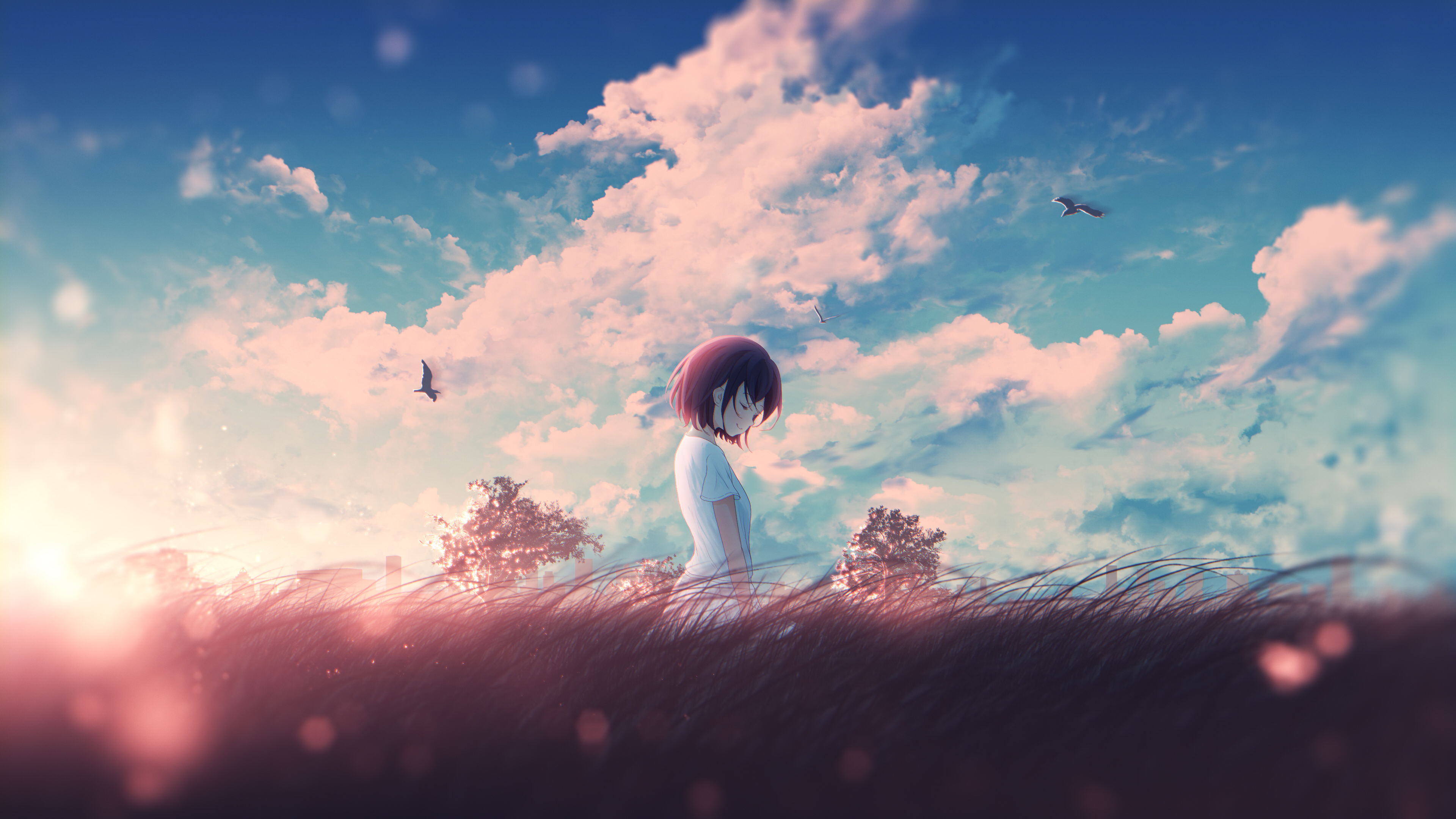 Sunset Sunset Glow Clouds Furi Artist Field Sky 3840x2160