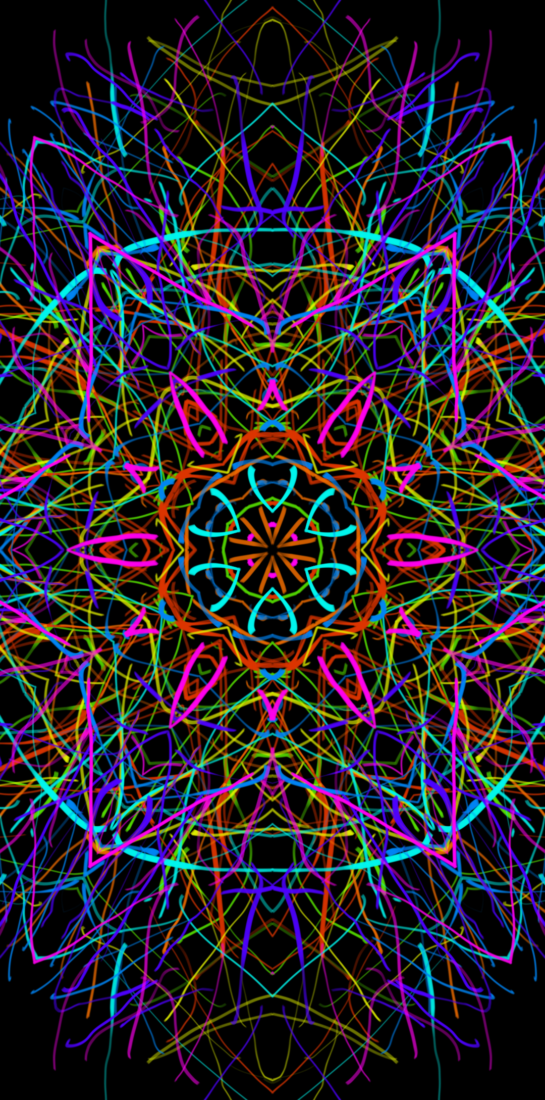 Abstract Psychedelic Kaleidoscope 1080x2178