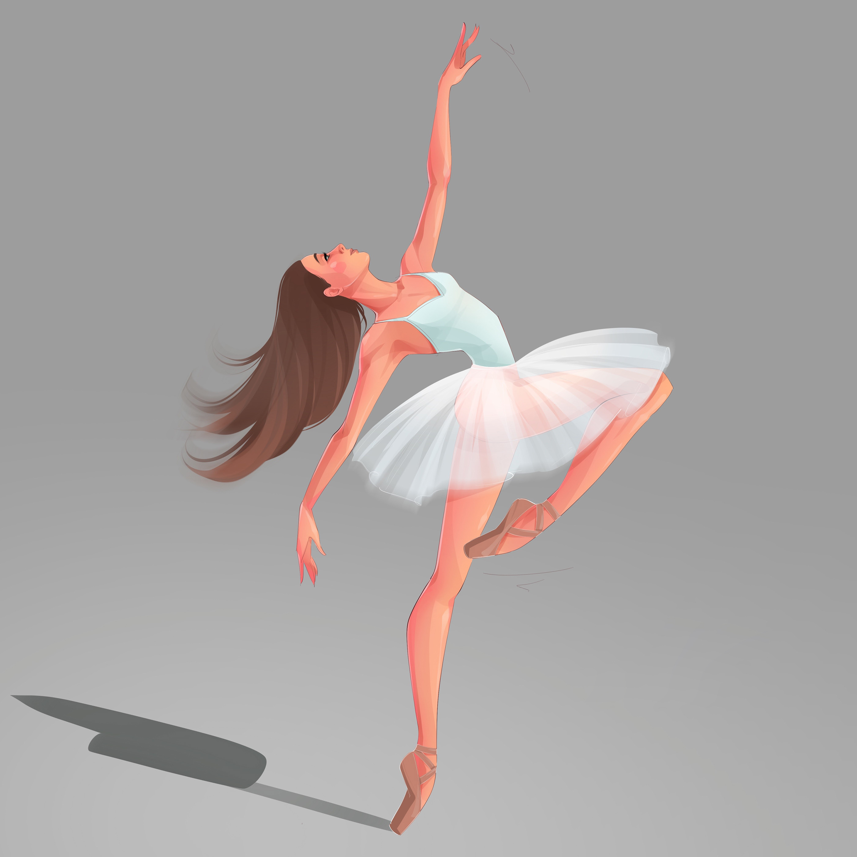 Stalma Art Marina Stalmakova Drawing Illustration Simple Background Ballet Ballerina 2800x2800
