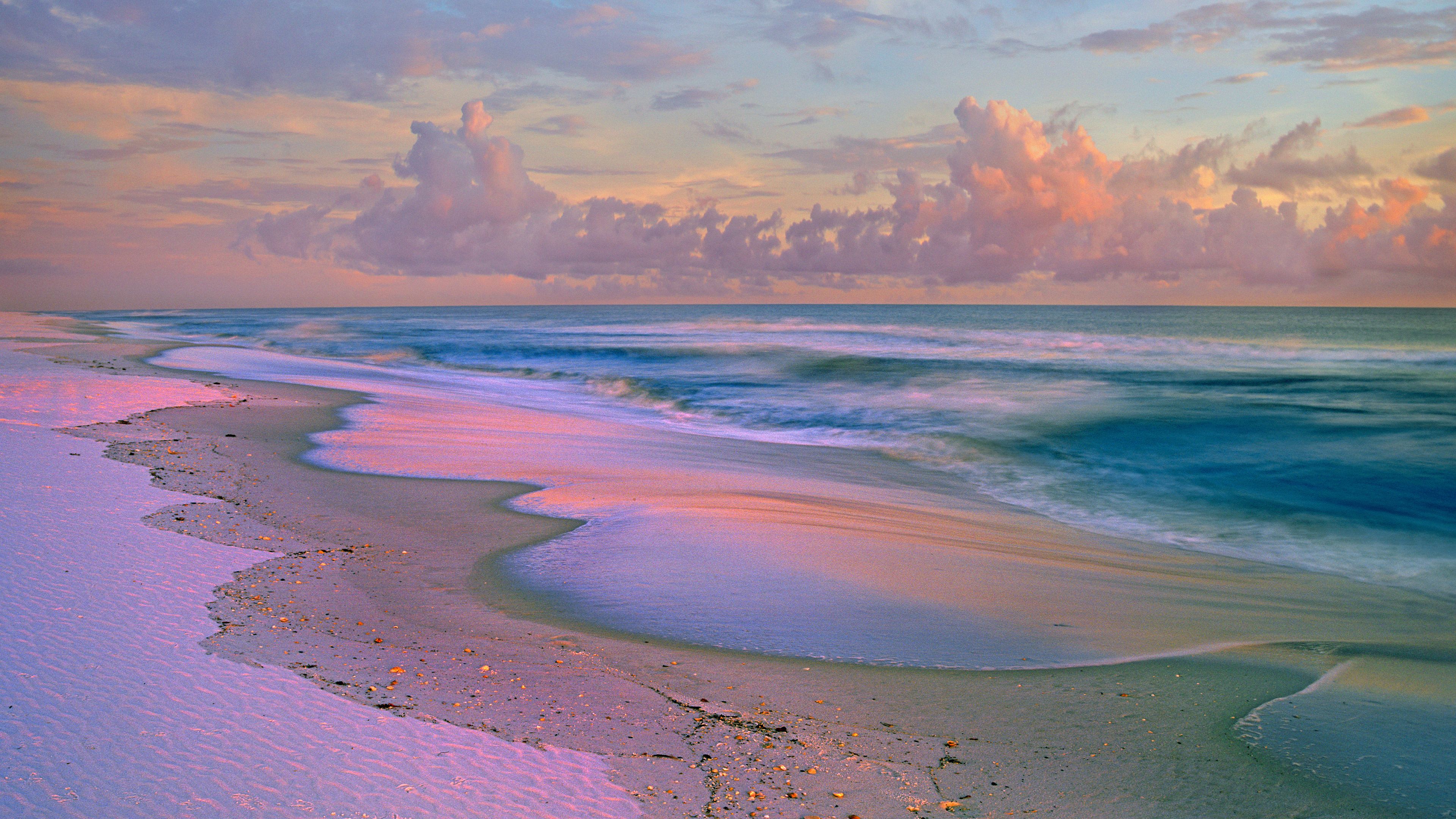 Nature Beach Sea Sunrise Landscape Outdoors Sand 3840x2160