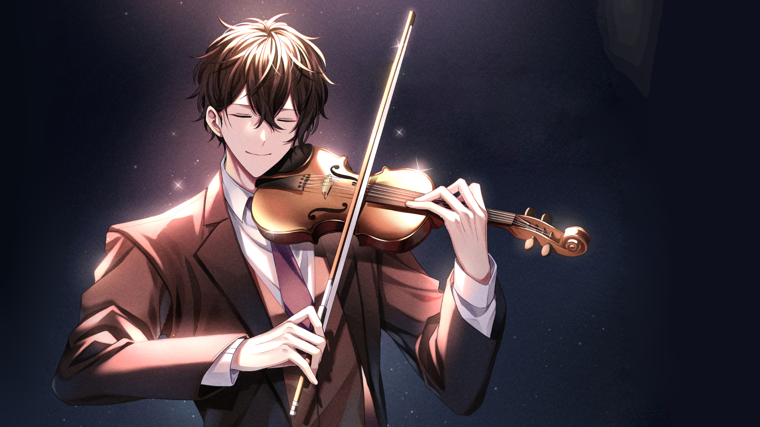 Murata Ugetsu Given Violin Anime Boys Smiling 2560x1440
