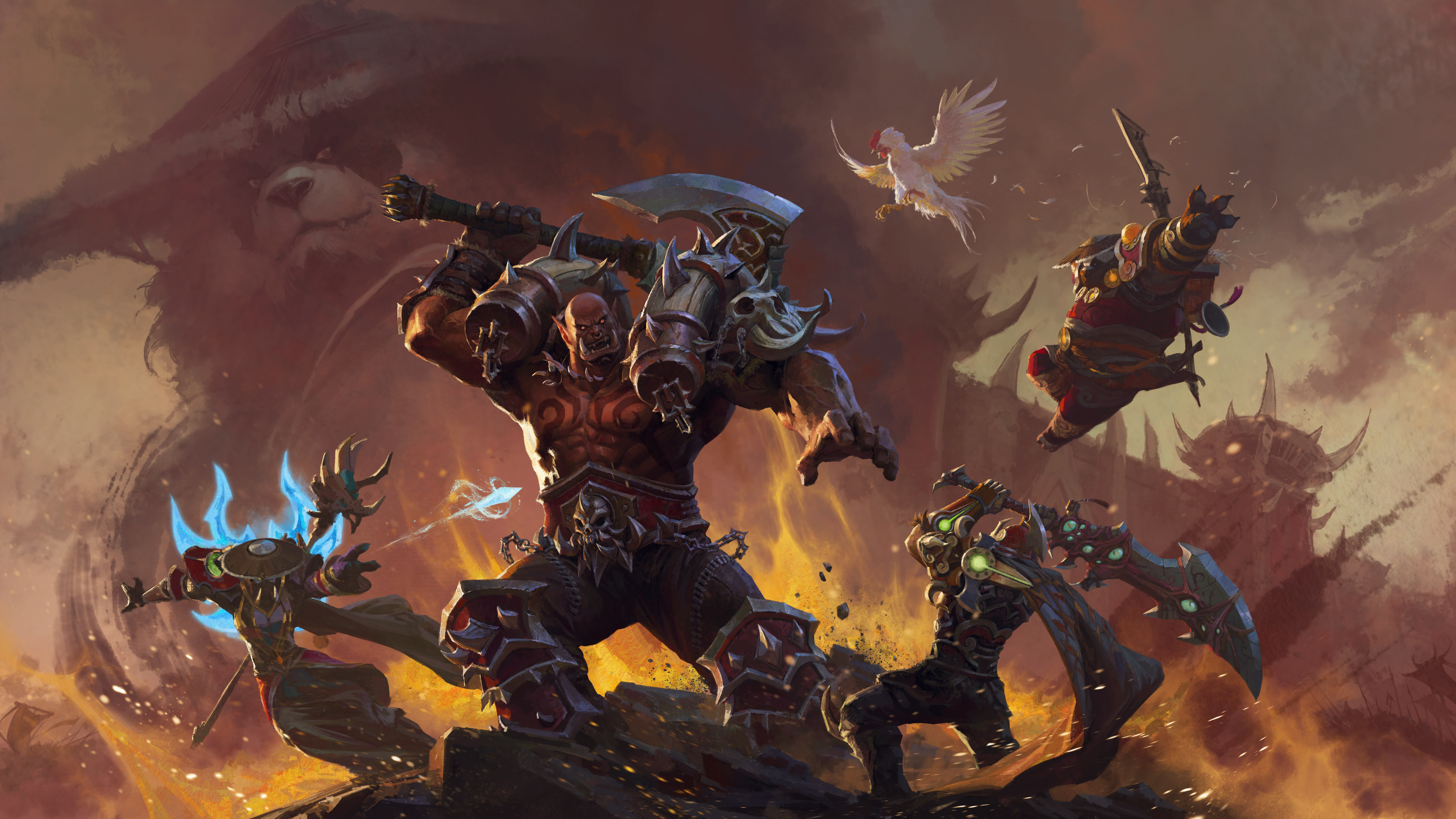 World Of Warcraft World Of Warcraft Mists Of Pandaria Garrosh Hellscream Orc Pandaren Blizzard Enter 8000x4500