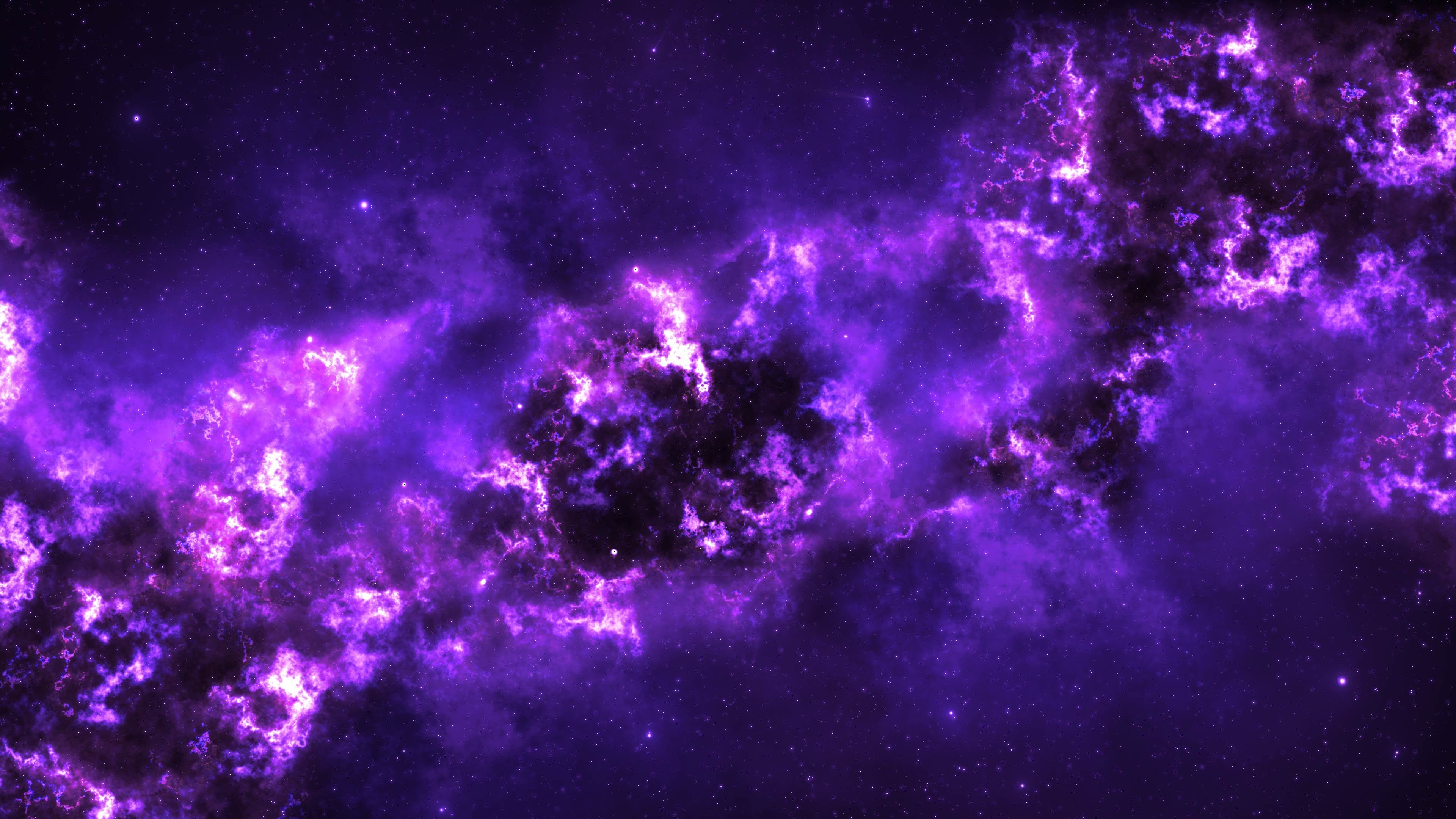 Galaxy Pink Neon Nebula Space Blue 3840x2160