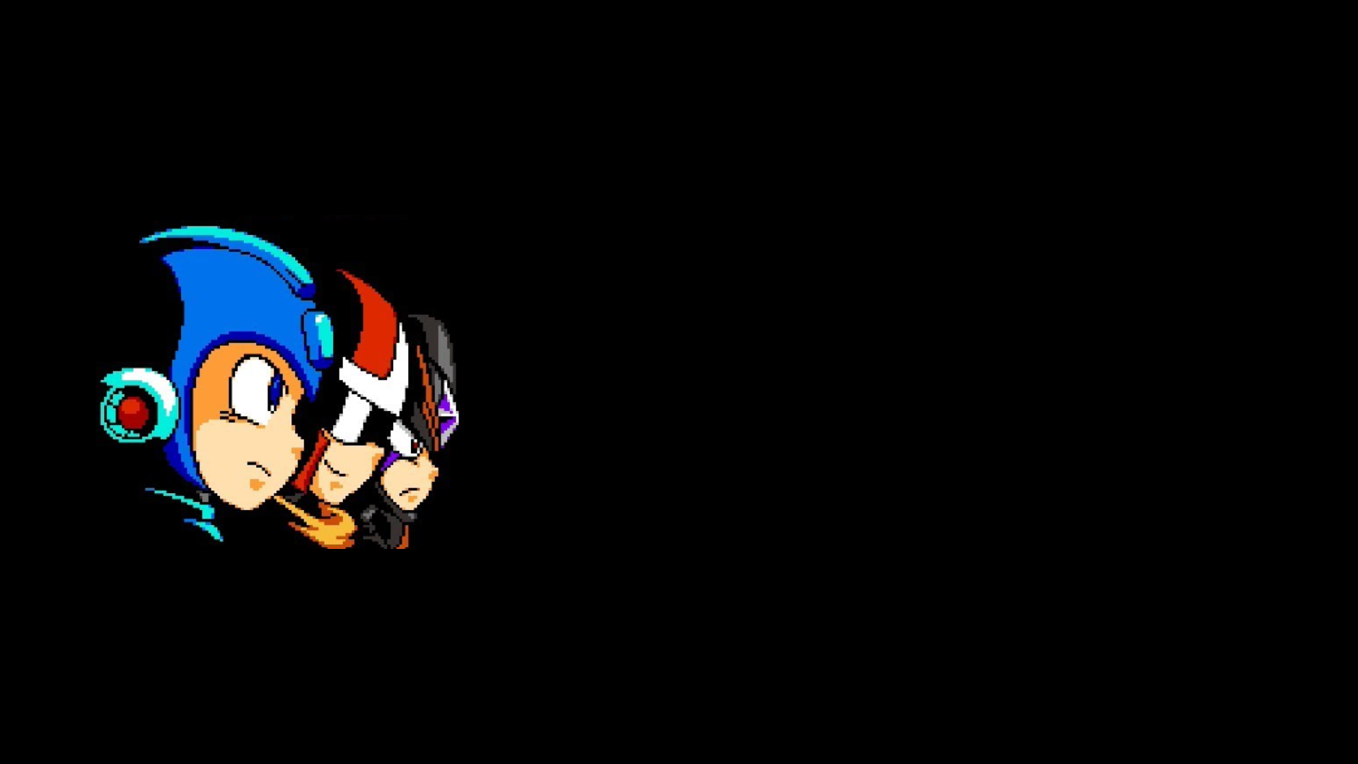 Simple Background Retro Games Video Games Capcom Mega Man Proto Man Black Background Helmet Sunglass 1920x1080