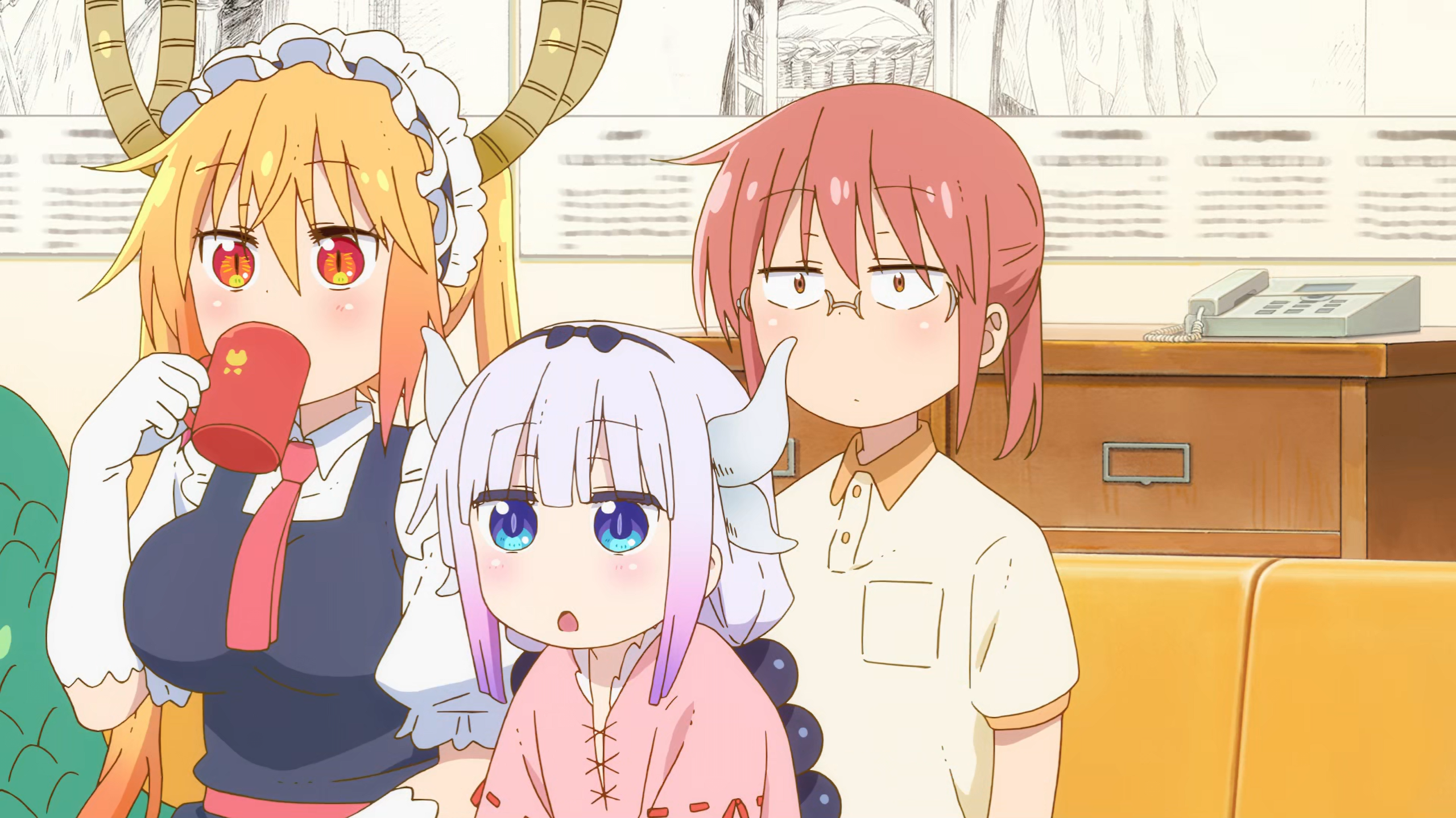 Anime Screenshot Kanna Kanna Kamui Kobayashi San Chi No Maid Dragon Kobayashi San Chi No Maid Dragon 2560x1440