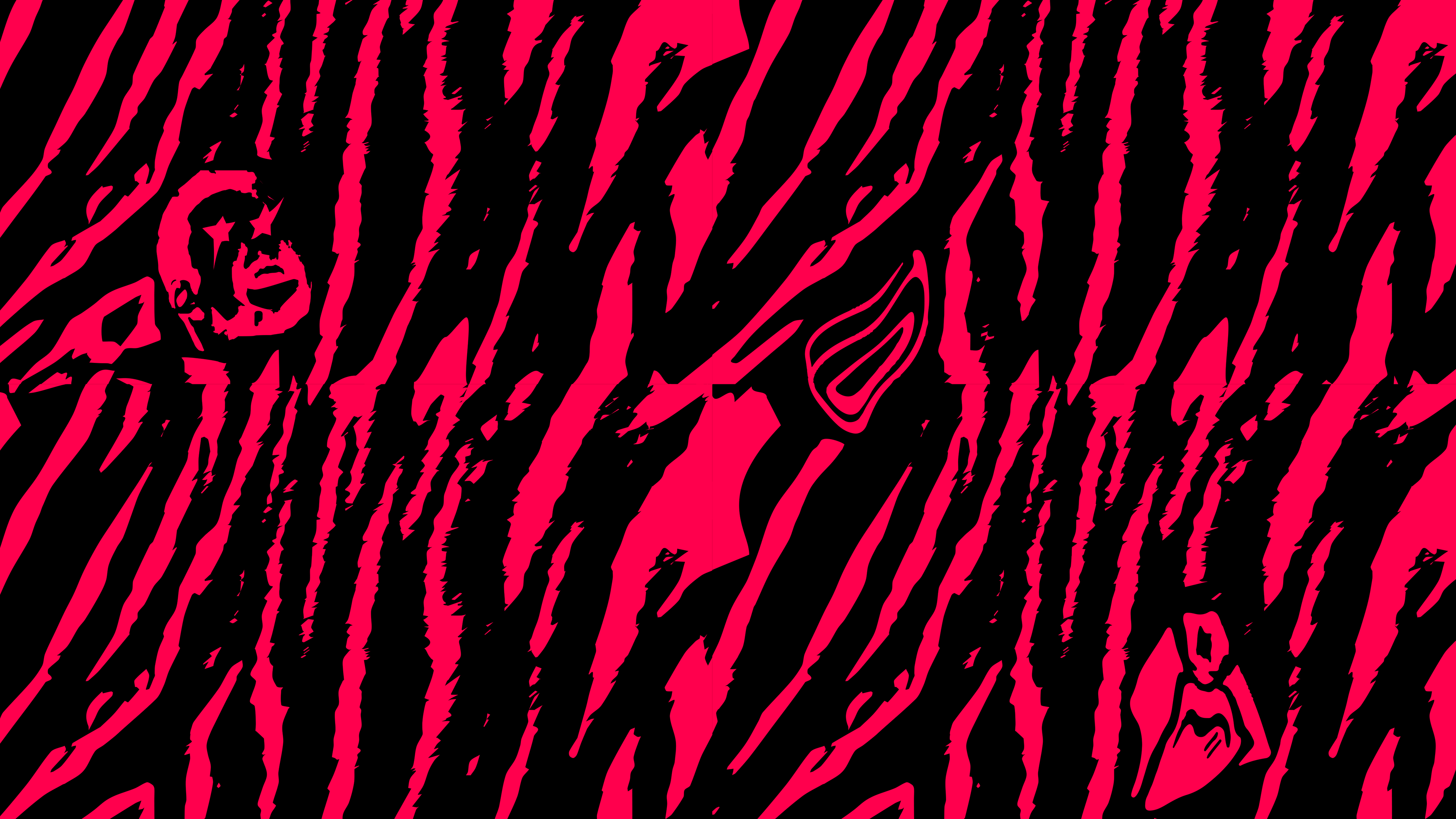 Digital Art Waves Red Black Background 3840x2160