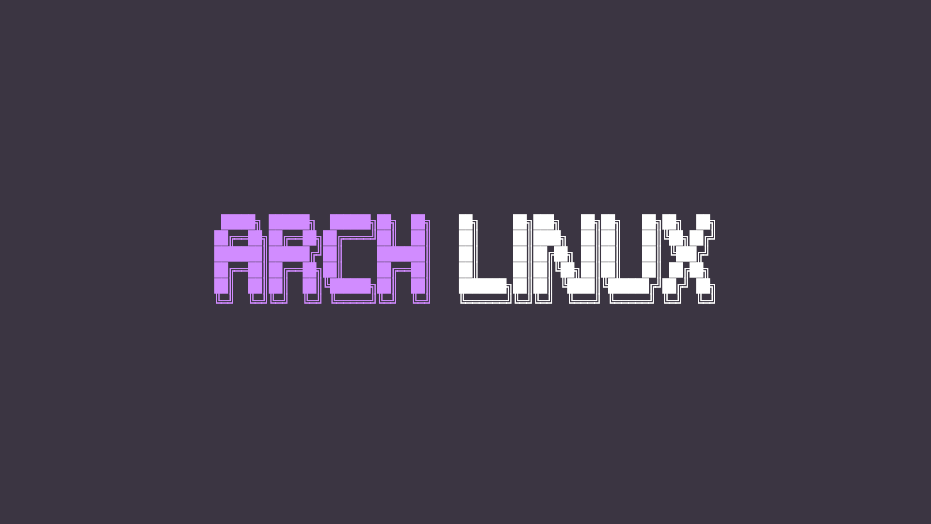 Arch Linux ASCii Art Terminal Purple Simple Background Digital Art 1920x1080