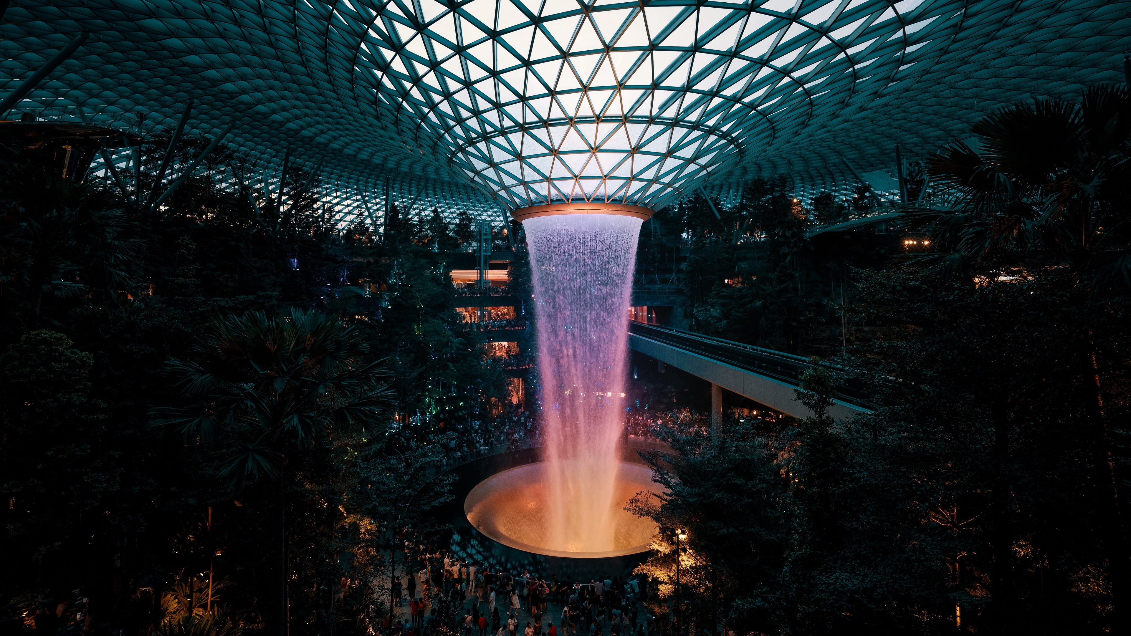 Plants Photography Architecture Water Jewel Changi Airport Singapore 3840x2160