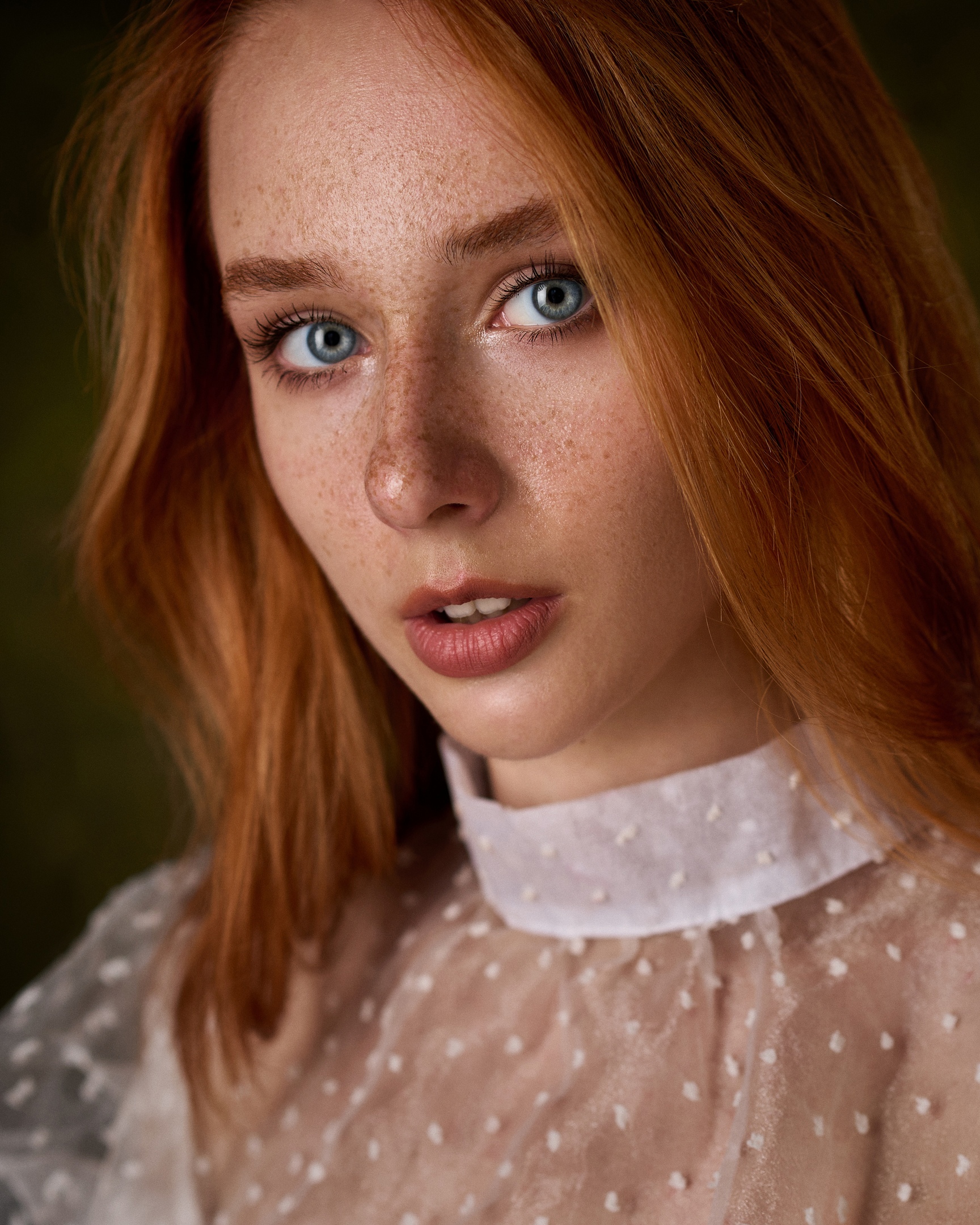 Max Pyzhik Women Redhead Freckles Portrait 1728x2160