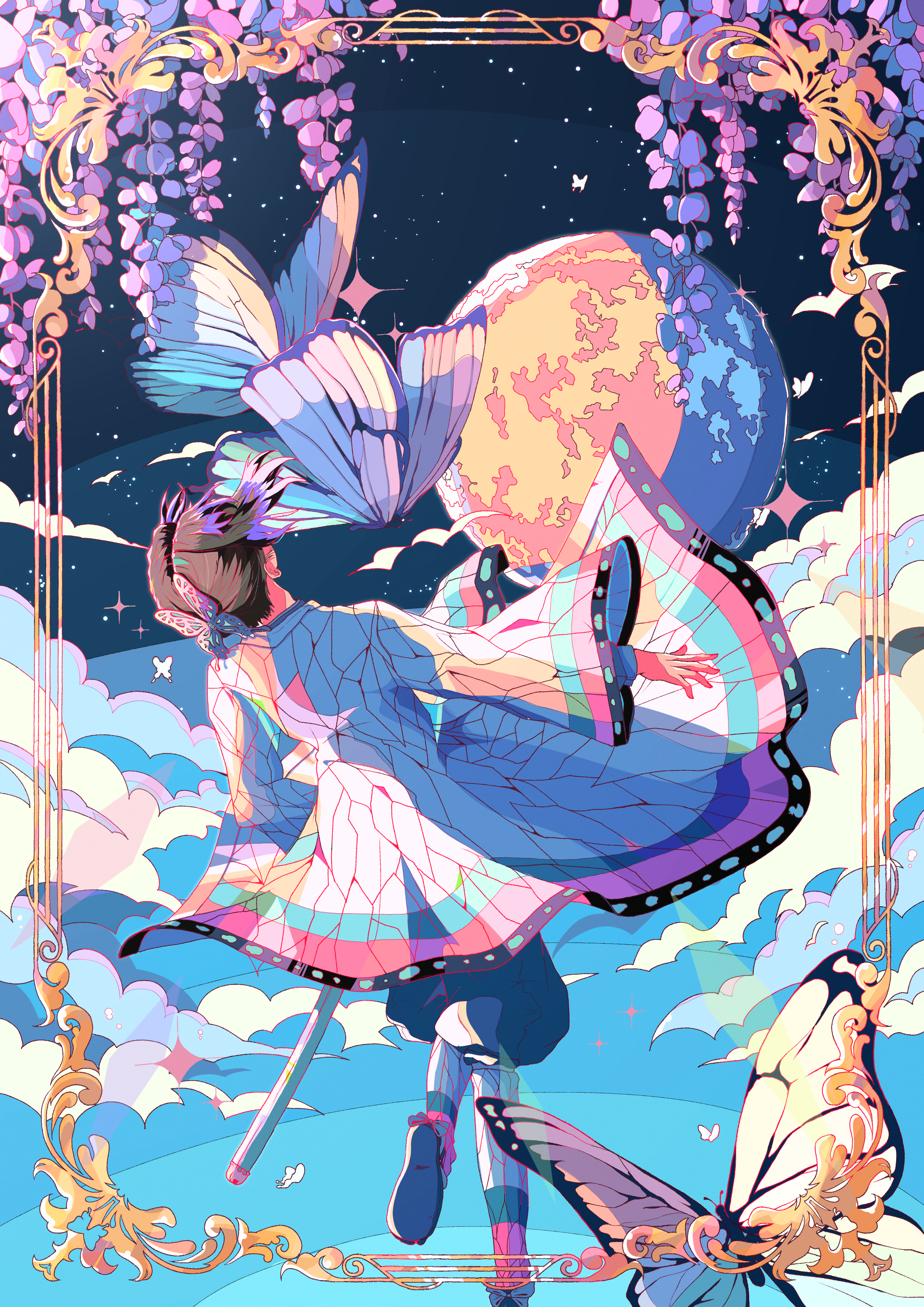 Yasi Irasuto Kochou Shinobu Digital Art Frame Anime Girls Fantasy Art Kimetsu No Yaiba 2976x4209