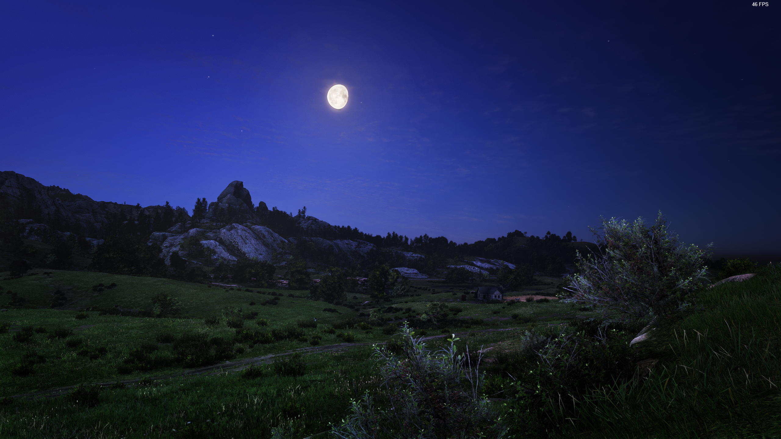 Red Dead Redemption 2 Valley CGi Digital Art Game CG Nature Night Mountains 2560x1440