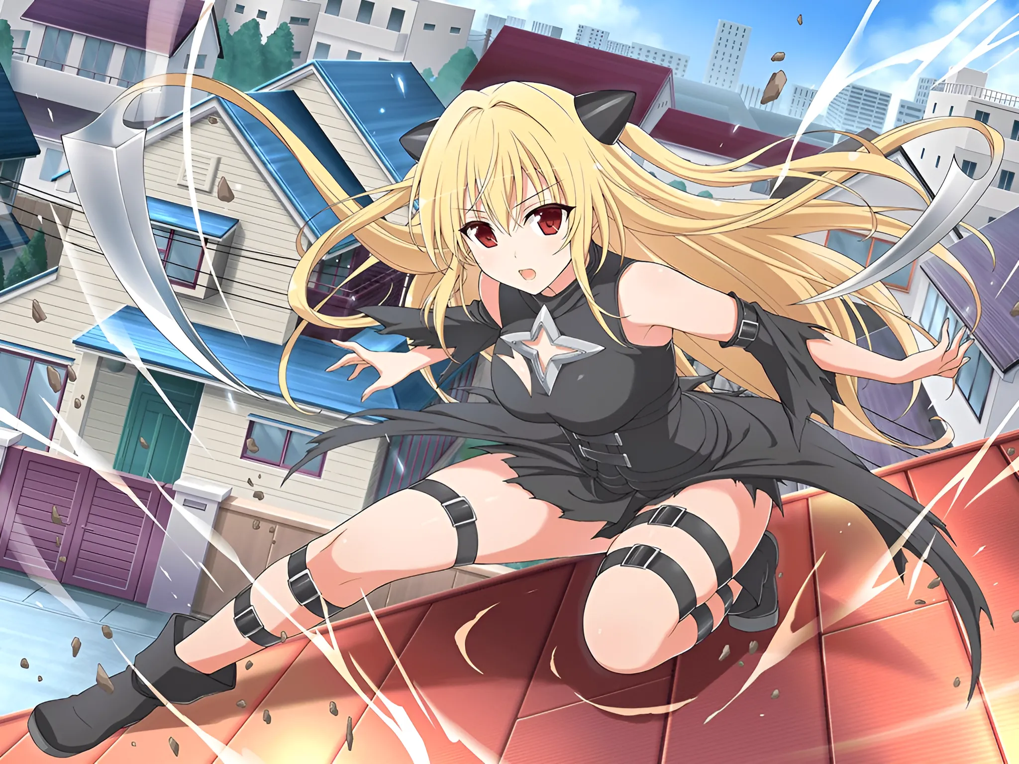 Golden Darkness To Love Ru Blonde Gothic Anime Girls Red Eyes 2048x1536