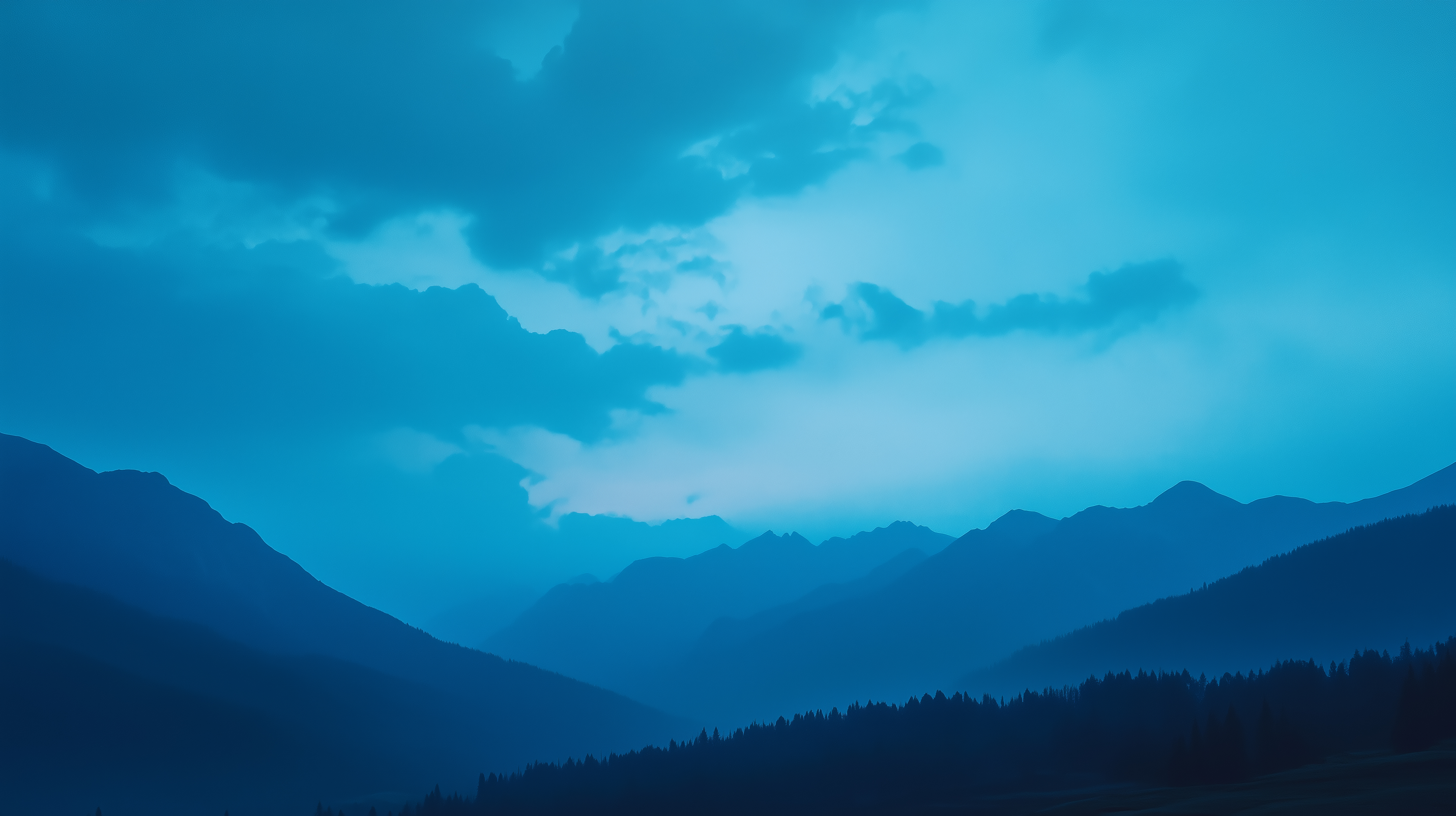 Blue Landscape Mountains Ai Art 5824x3264