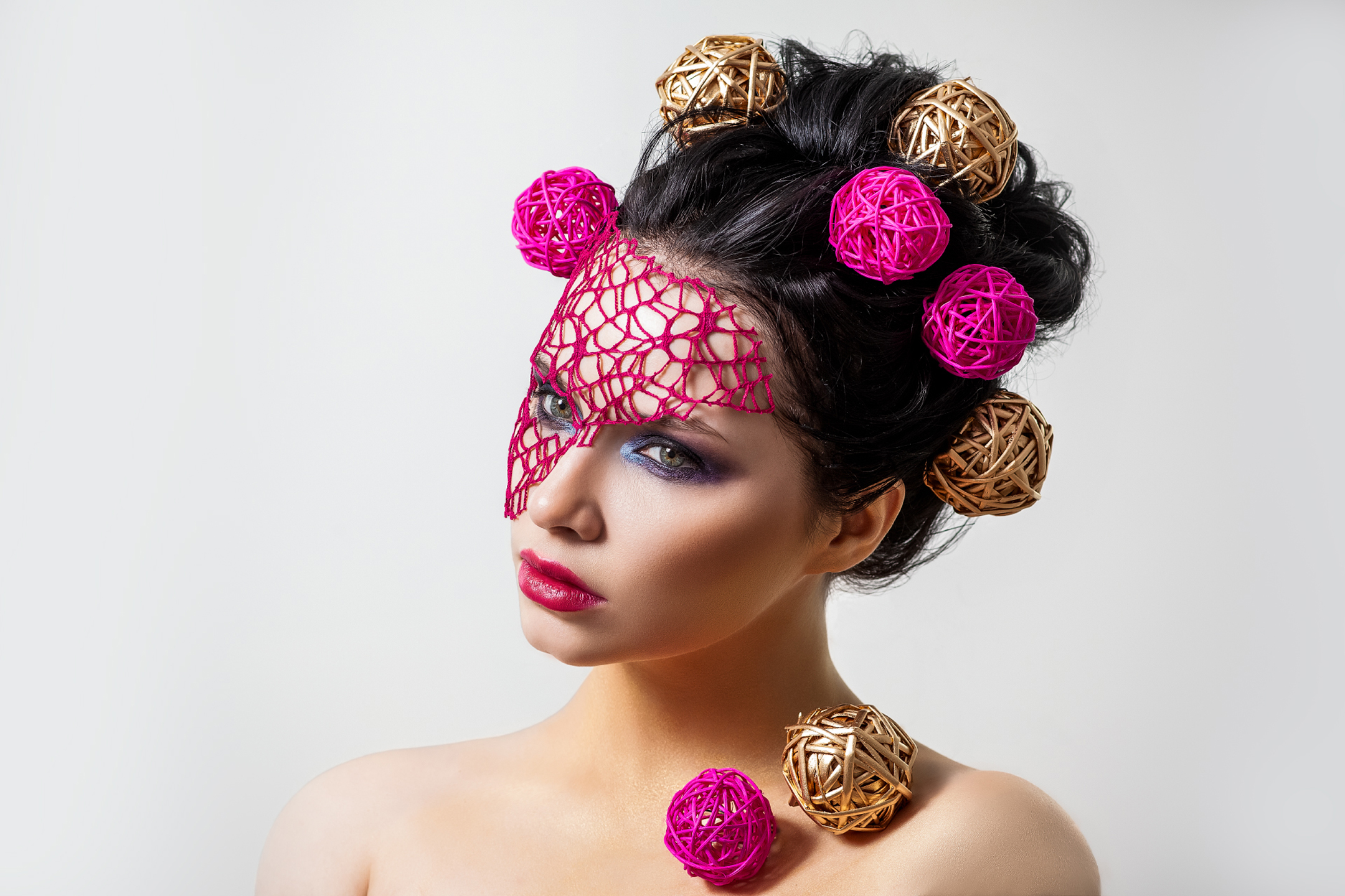 Viktor Ukhachev Women Portrait Glamour Hair Accessories Makeup 2160x1440