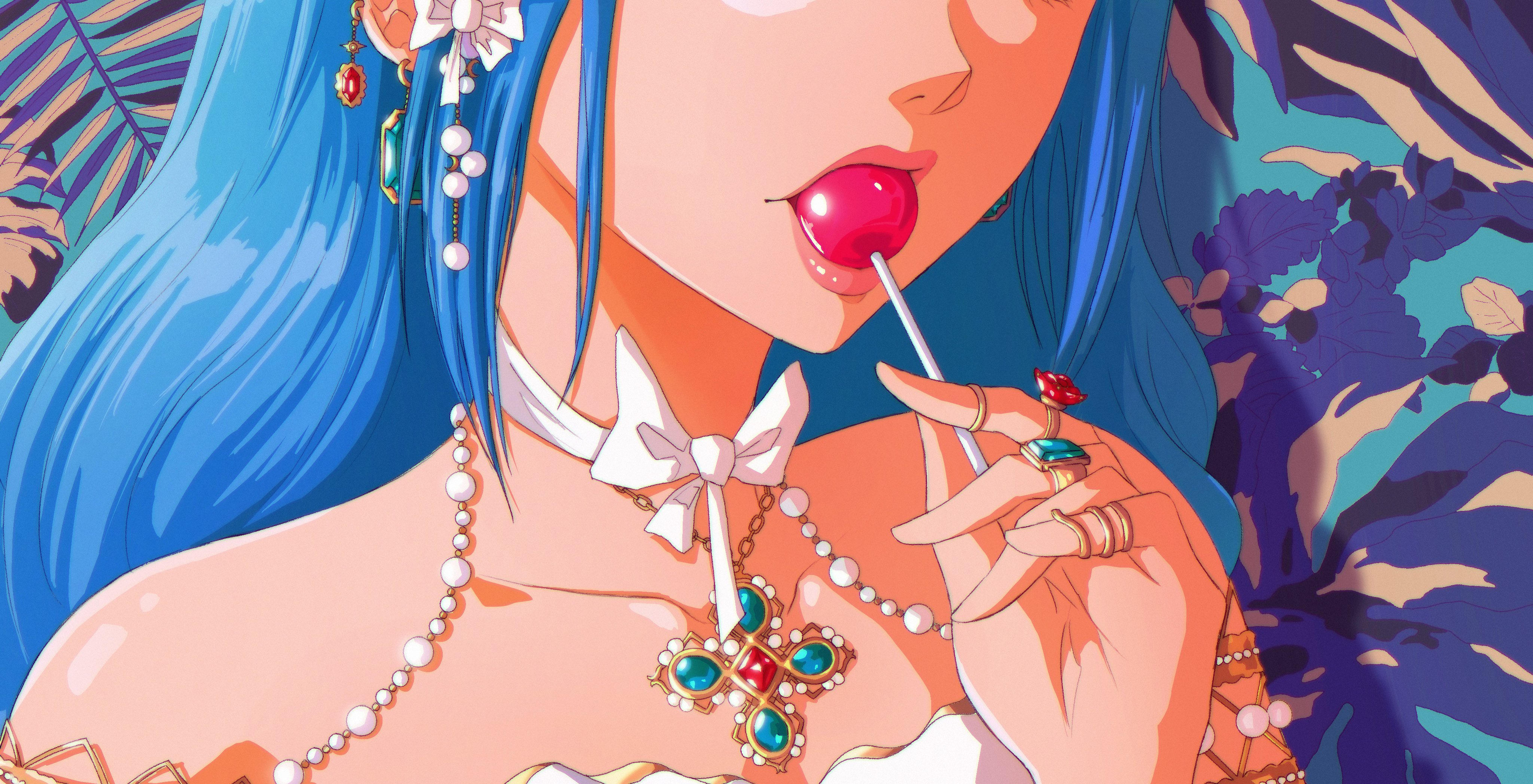 One Piece Nefertari Vivi Jewelry Lollipop 4096x2096