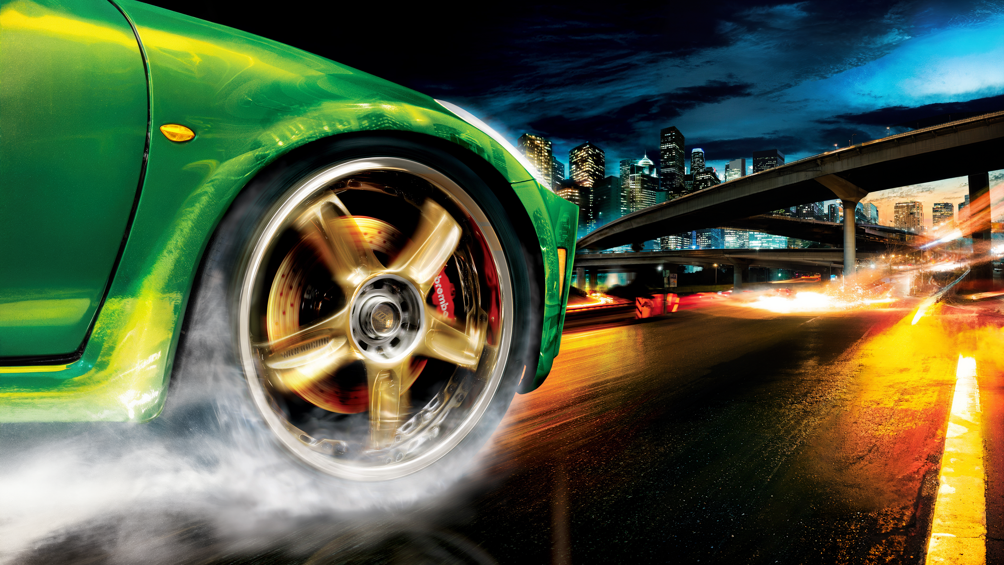 Video Games City Cityscape Car Vehicle Rims Night Road Need For Speed Need For Speed Underground 2 4 3840x2160