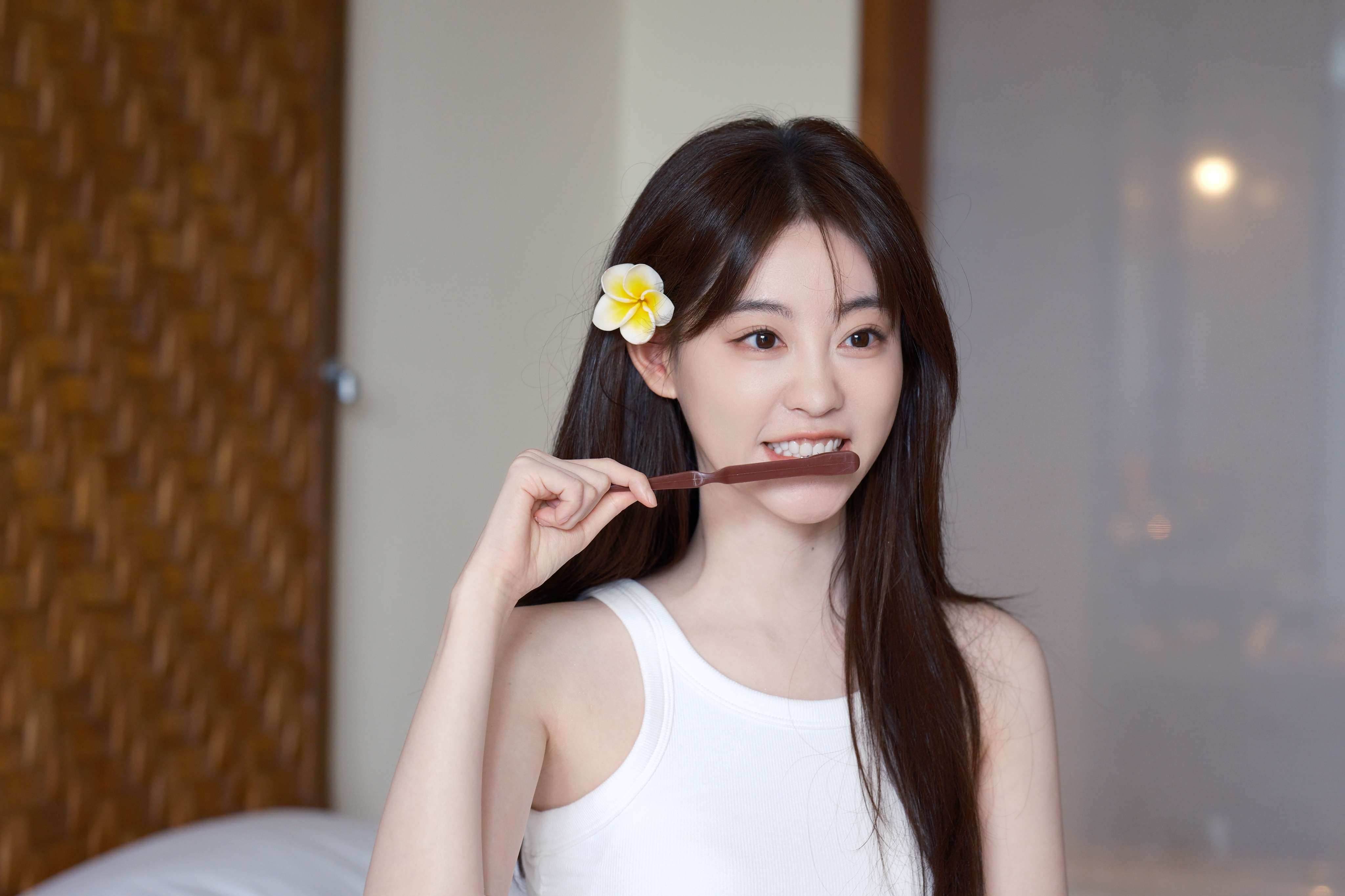 Asian Actress Women Smiling Black Hair Model 4096x2730