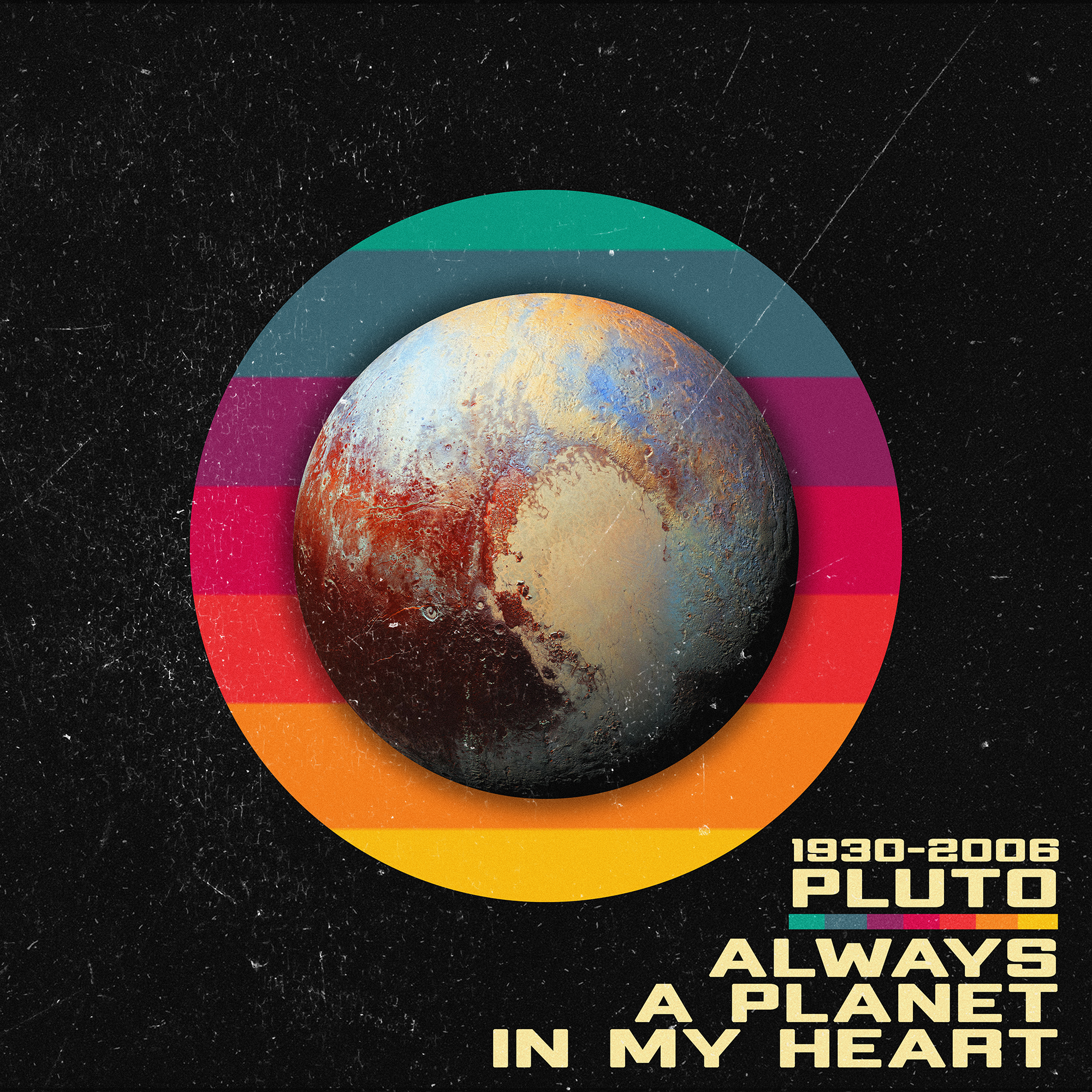 Pluto Planet Capture Photography Rainbow Glare Digital Art Minimalism Simple Background Stars 2000x2000