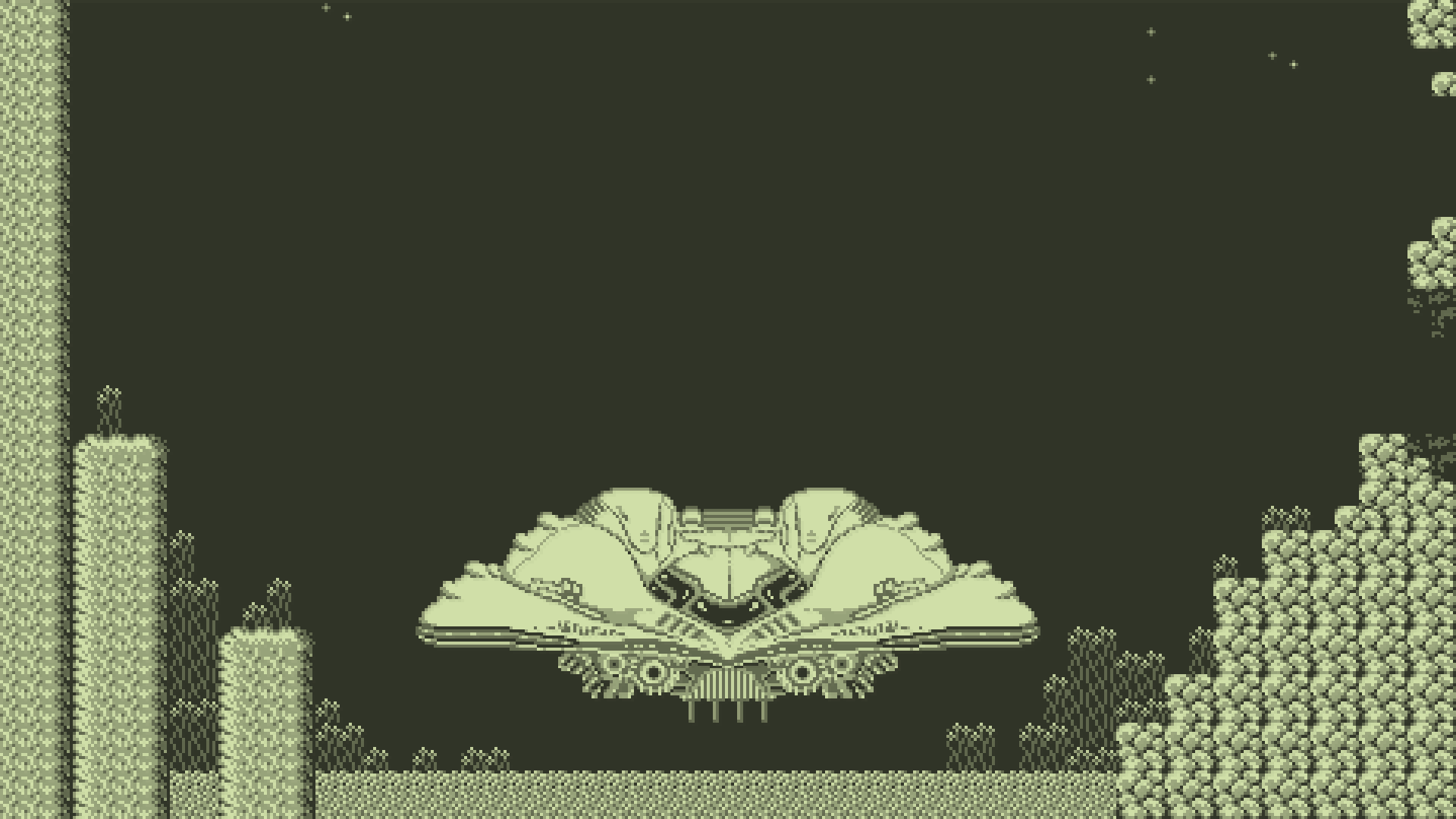 Video Games Spaceship Alien Planet Metroid GameBoy Retro Games Nintendo Monochrome Pixel Art Pixelat 1920x1080