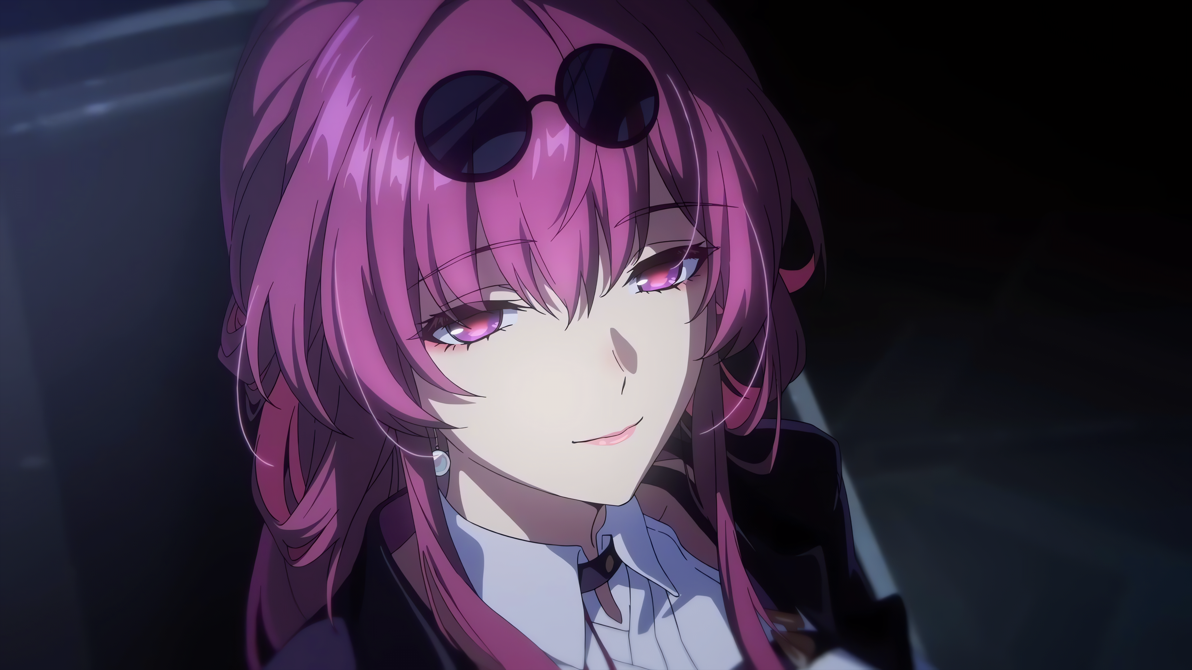 Kafka Honkai Star Rail Anime Girls Purple Hair Earring Glasses 3840x2160