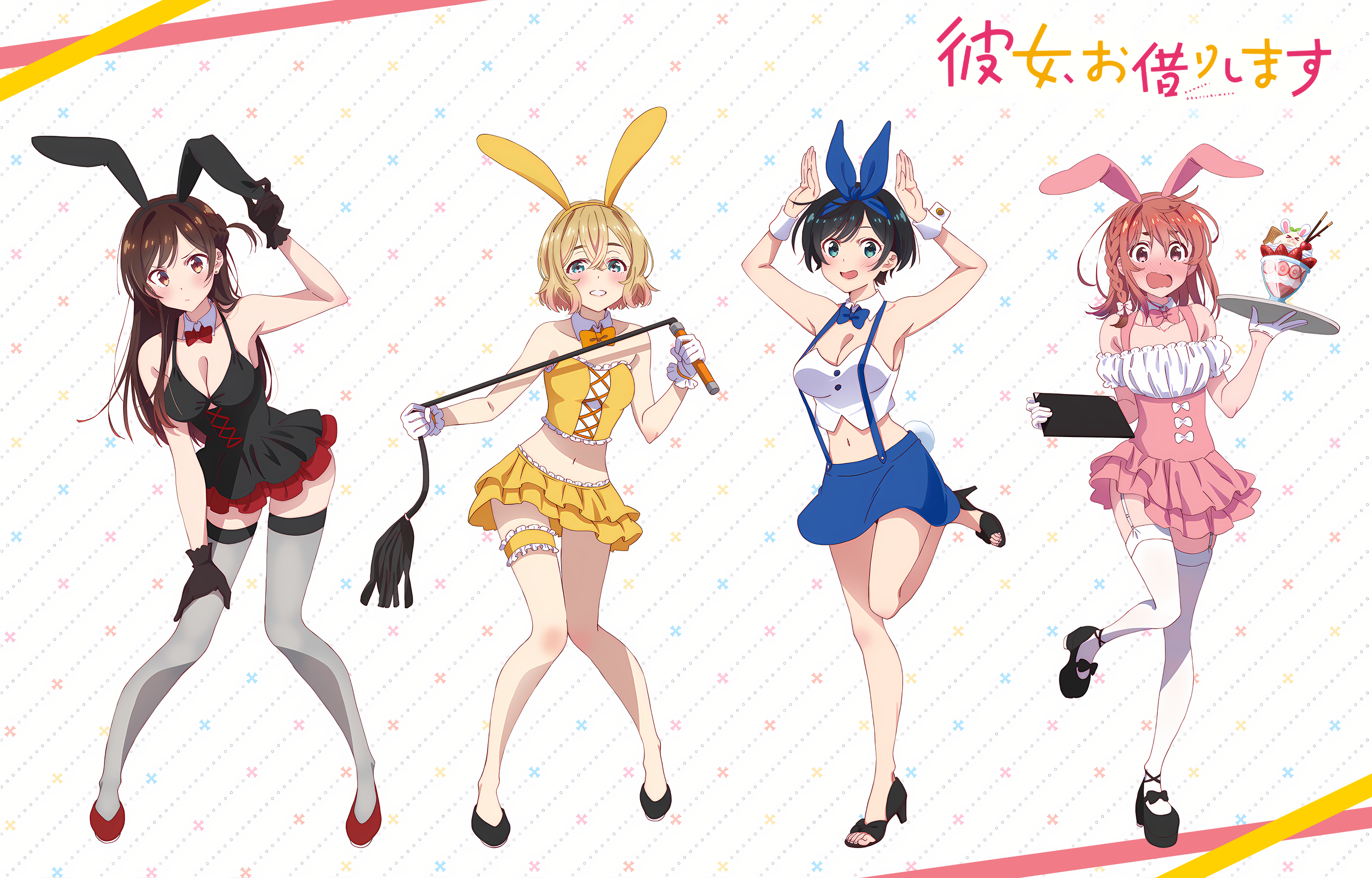 Anime Anime Girls Kanojo Okarishimasu Rent A Girlfriend Smiling Blushing Women Quartet Blonde Pink H 2800x1792