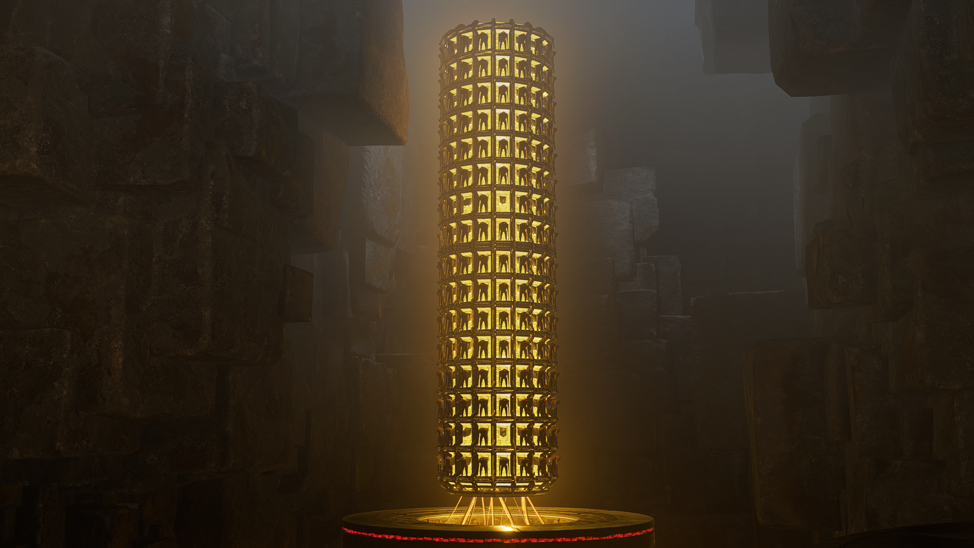 Guardians Of The Galaxy Game CGi Screen Shot Mine Cave Cubic Tower Mist 1920x1080