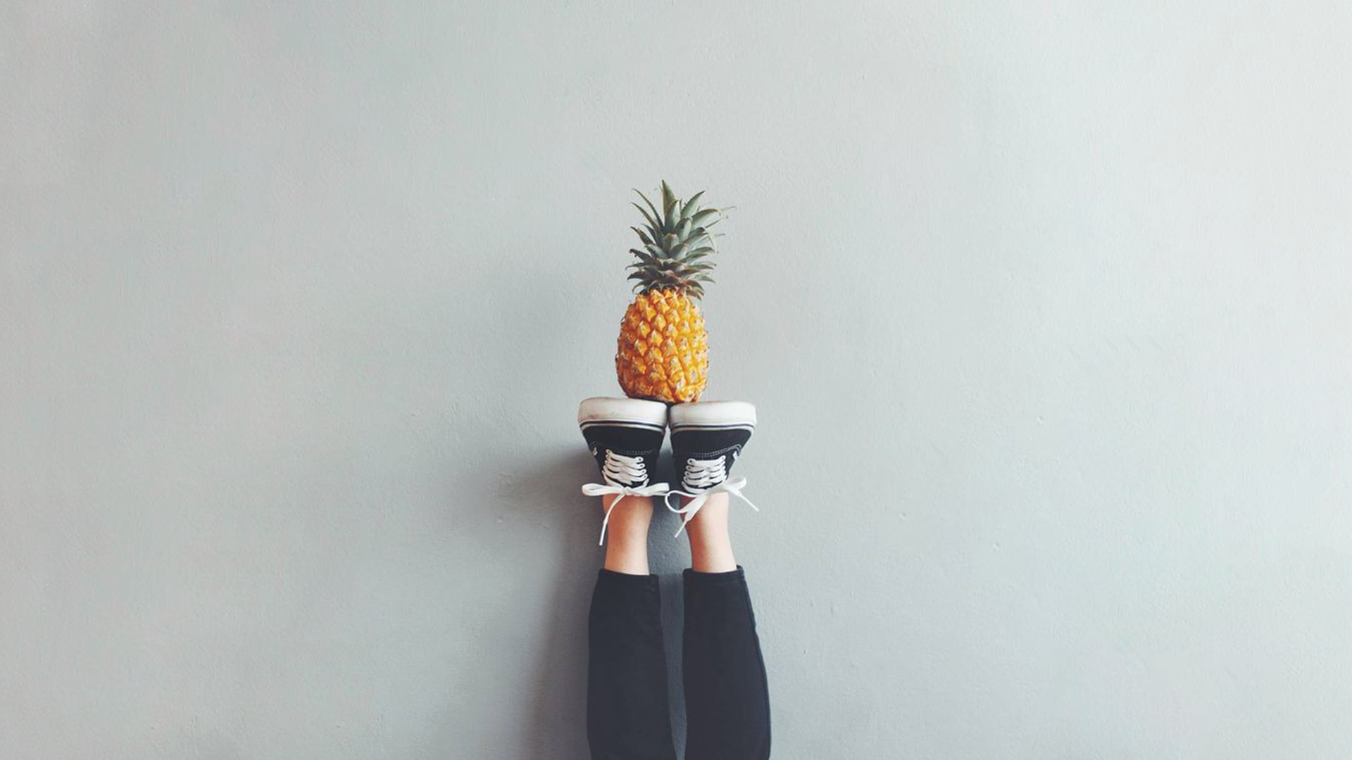 Simple Background Minimalism Pineapples Sneakers 1920x1080