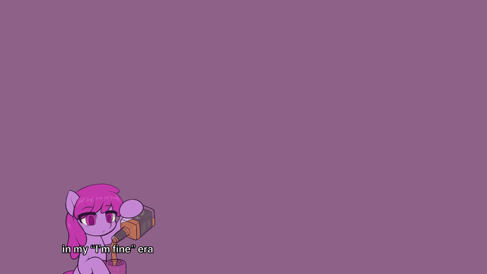 Alcohol Pony My Little Pony Purple Background Purple Eyes Purple Hair Furry Furry Girls Whiskey Cup 1920x1080