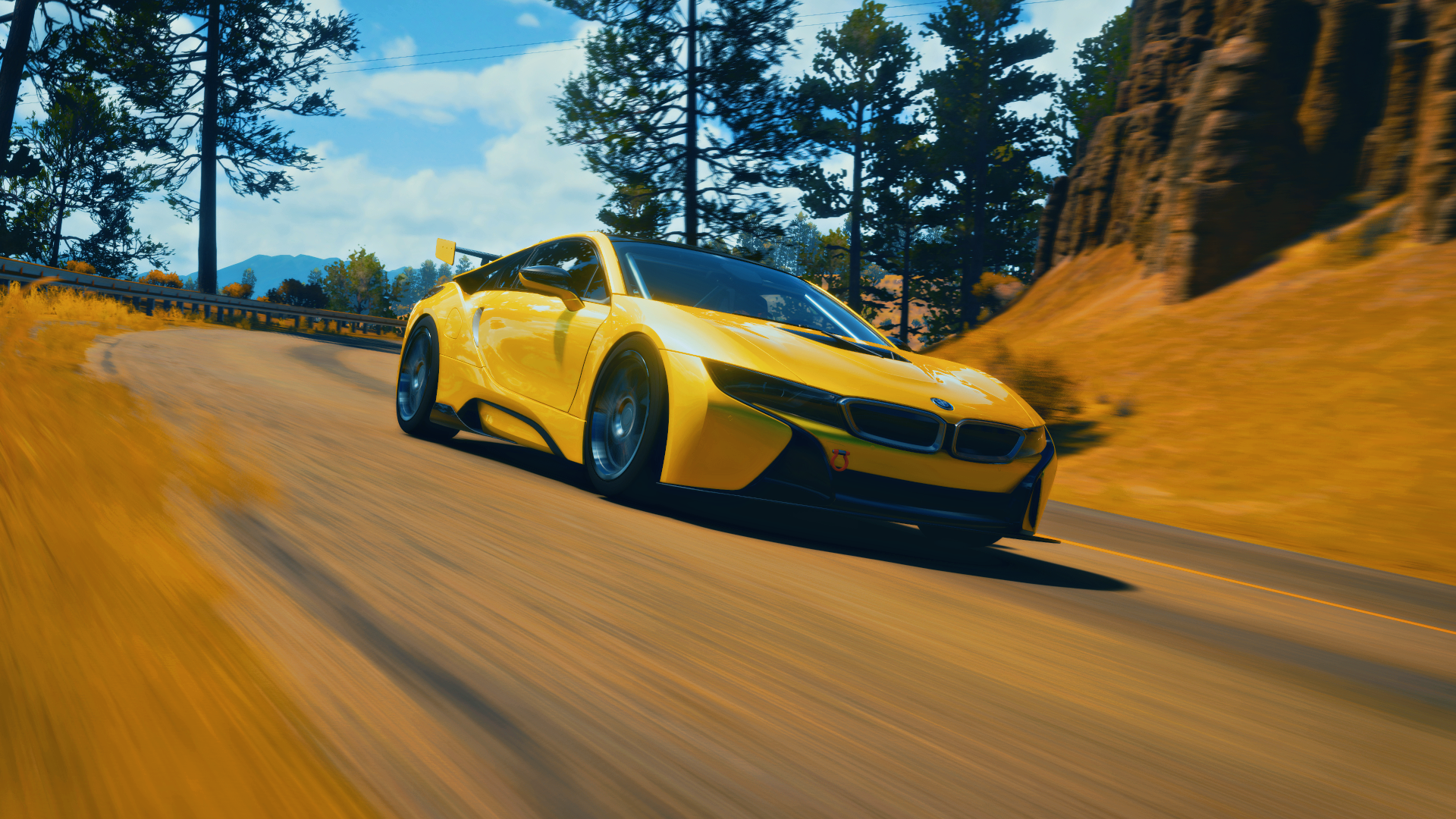 Video Games Forza Forza Horizon 5 BMW BMW I8 Car Vehicle Road Yellow 1920x1080