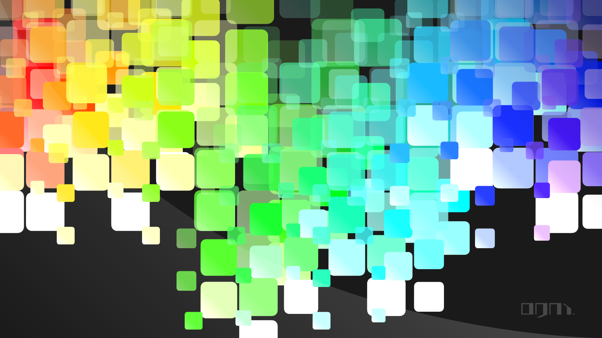 Abstract Square Bubbles Colorful Bright Minimalism Vector 1920x1080