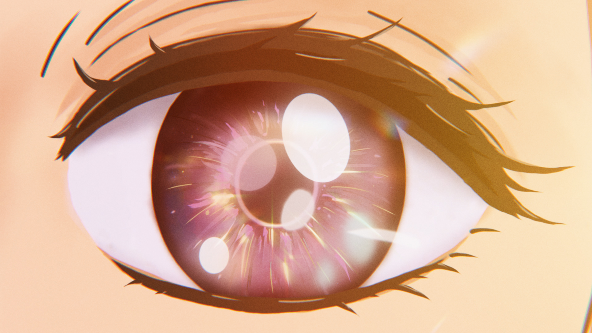Digital Art Glowing Glowing Eyes Anime Eyes Sparkles 1920x1080