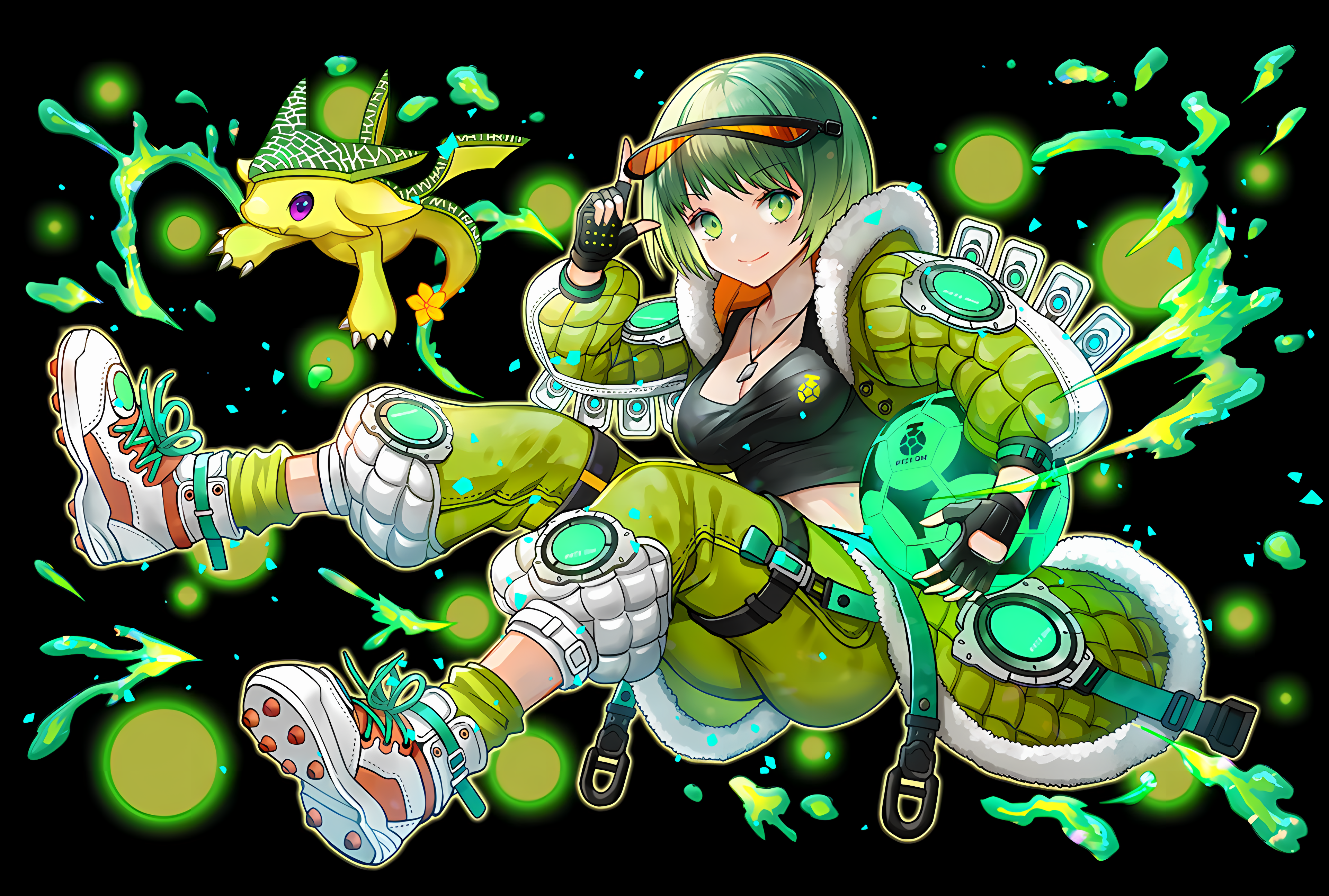Puzzle And Dragons Melorum Green Hair Dragon 3838x2589