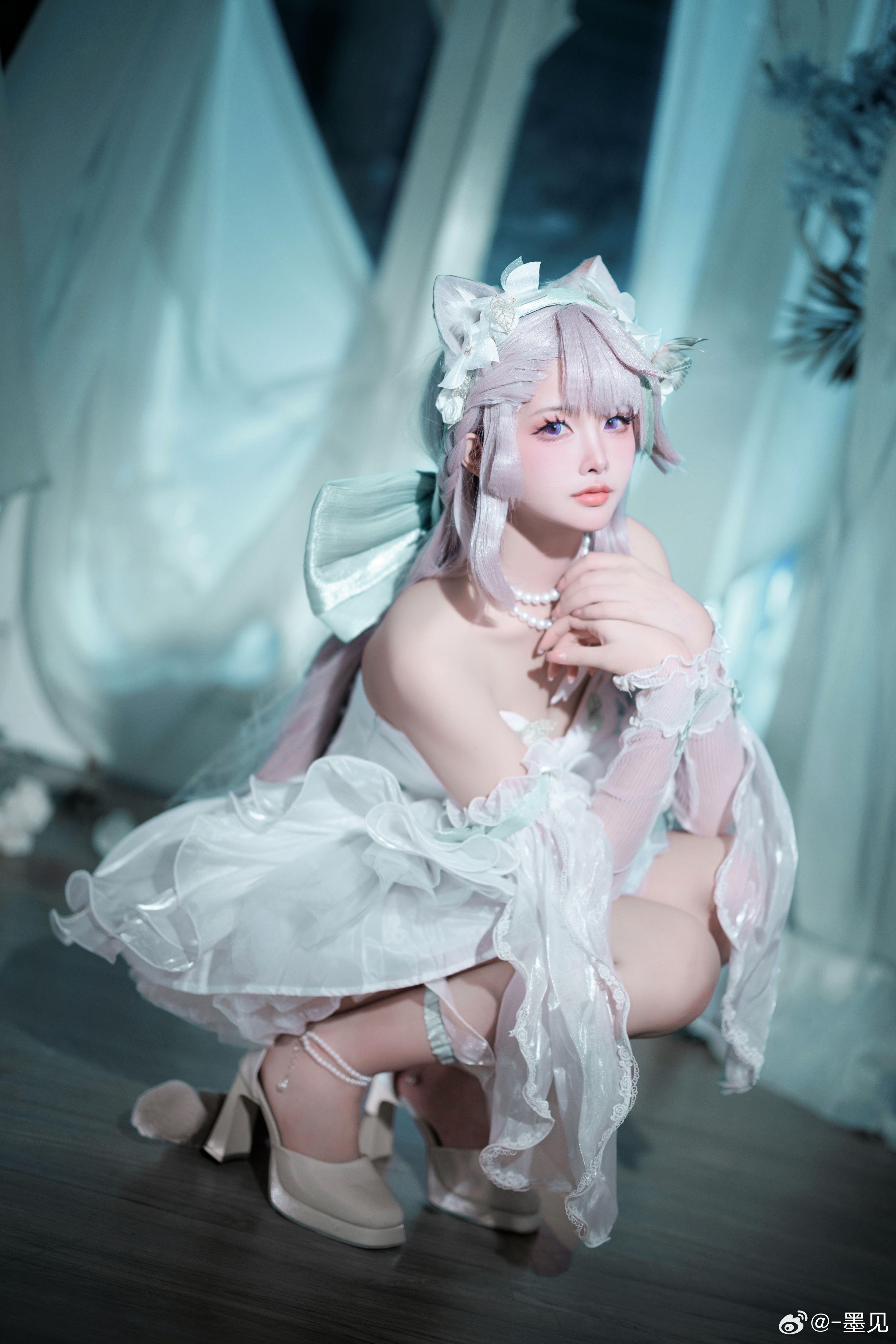 Cosplay Asian Women Mo Jian Cat Girl Portrait Display Genshin Impact Cat Ears Lynette Genshin Impact 3648x5472