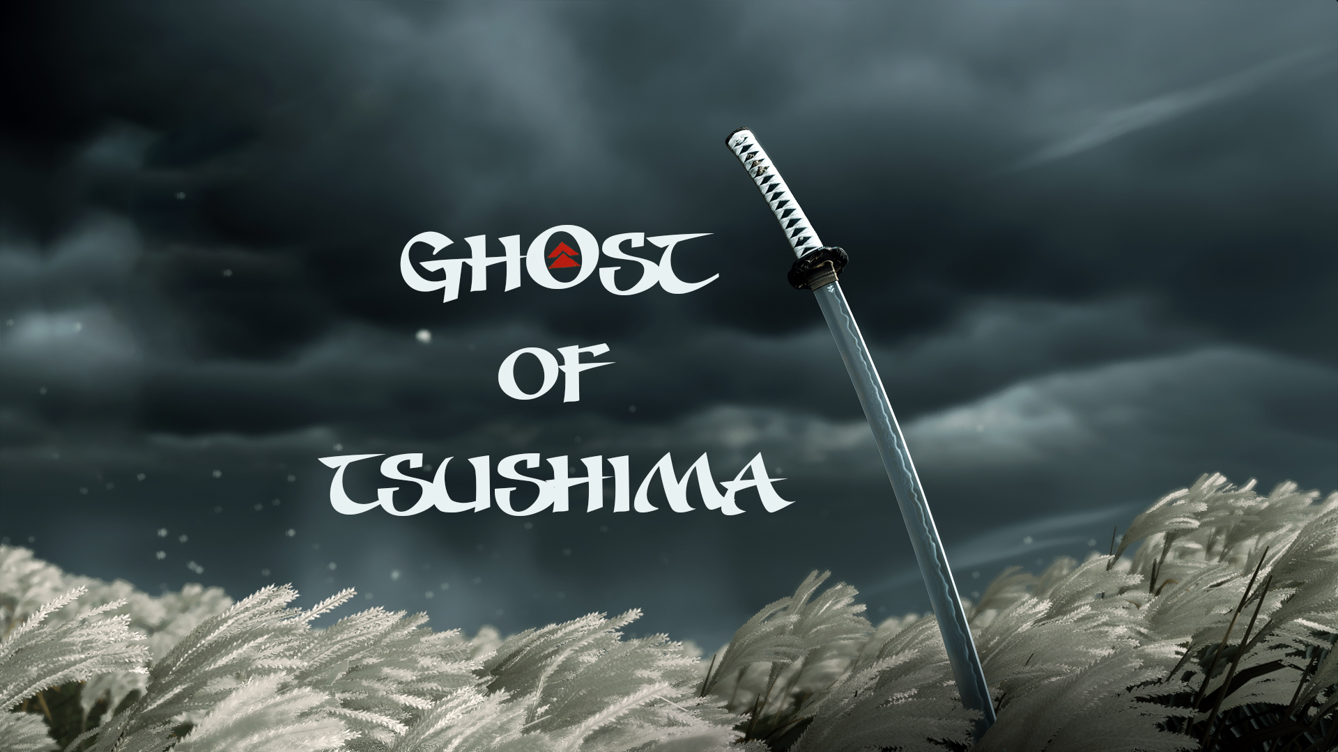 Screen Shot Ghost Of Tsushima Katana Sword Video Games Typography 1920x1080