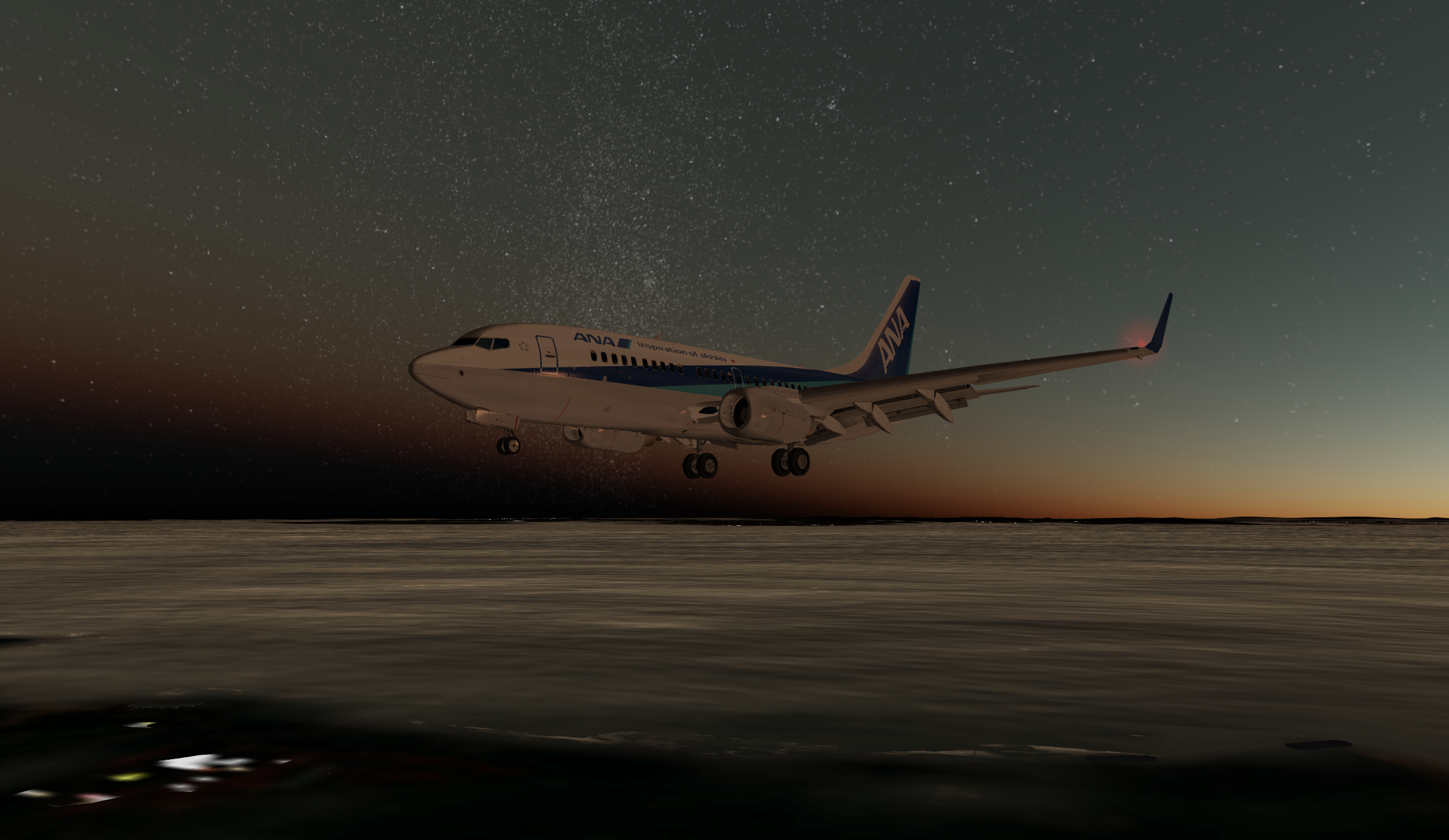 Airplane Environment Scenery Game Simulator Digital Art Low Light 2204x1278