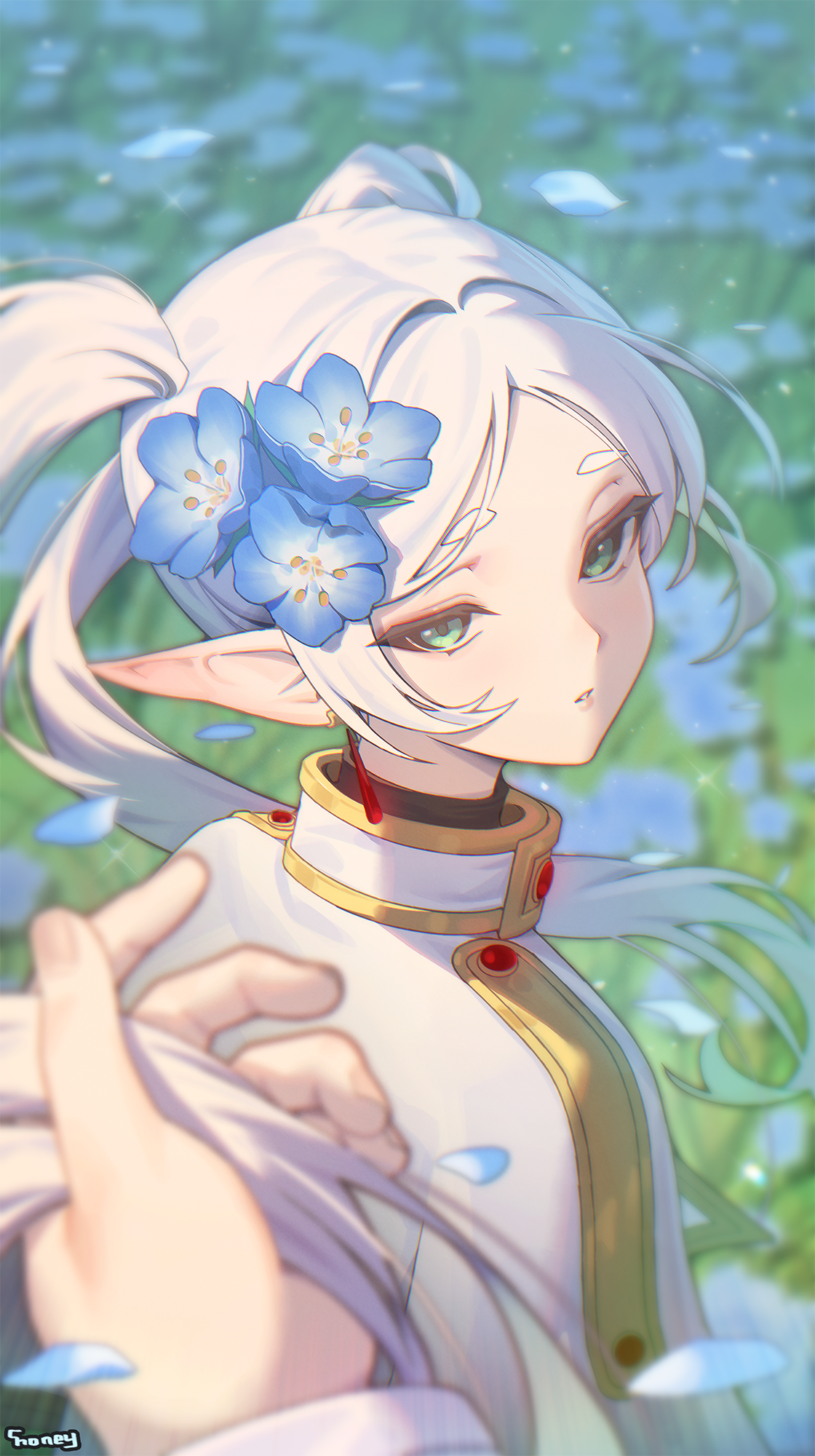 Sousou No Frieren Flowers Blue Flowers Smiling Choney Closed Mouth Signature Anime Girls Frieren Loo 1120x2000