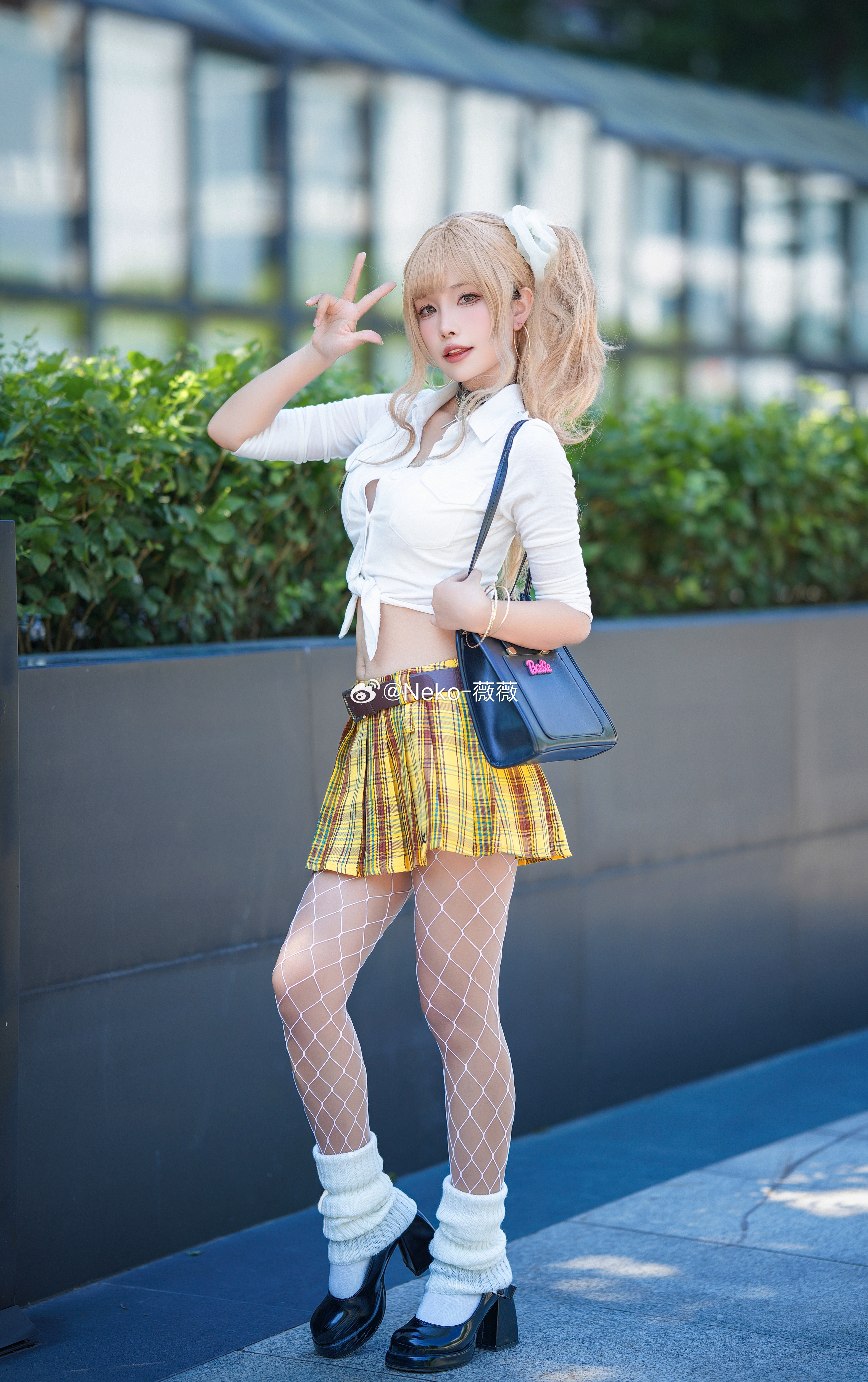 Cosplay Asian Women Neko Weiwei Portrait Display Long Hair Depth Of Field Blonde Weibo Watermarked L 3142x5000