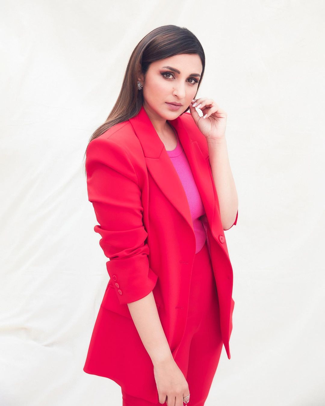 Parineeti Chopra Actress Celebrity Business Suit Office Girl Looking At Viewer White Background Indi 1080x1350
