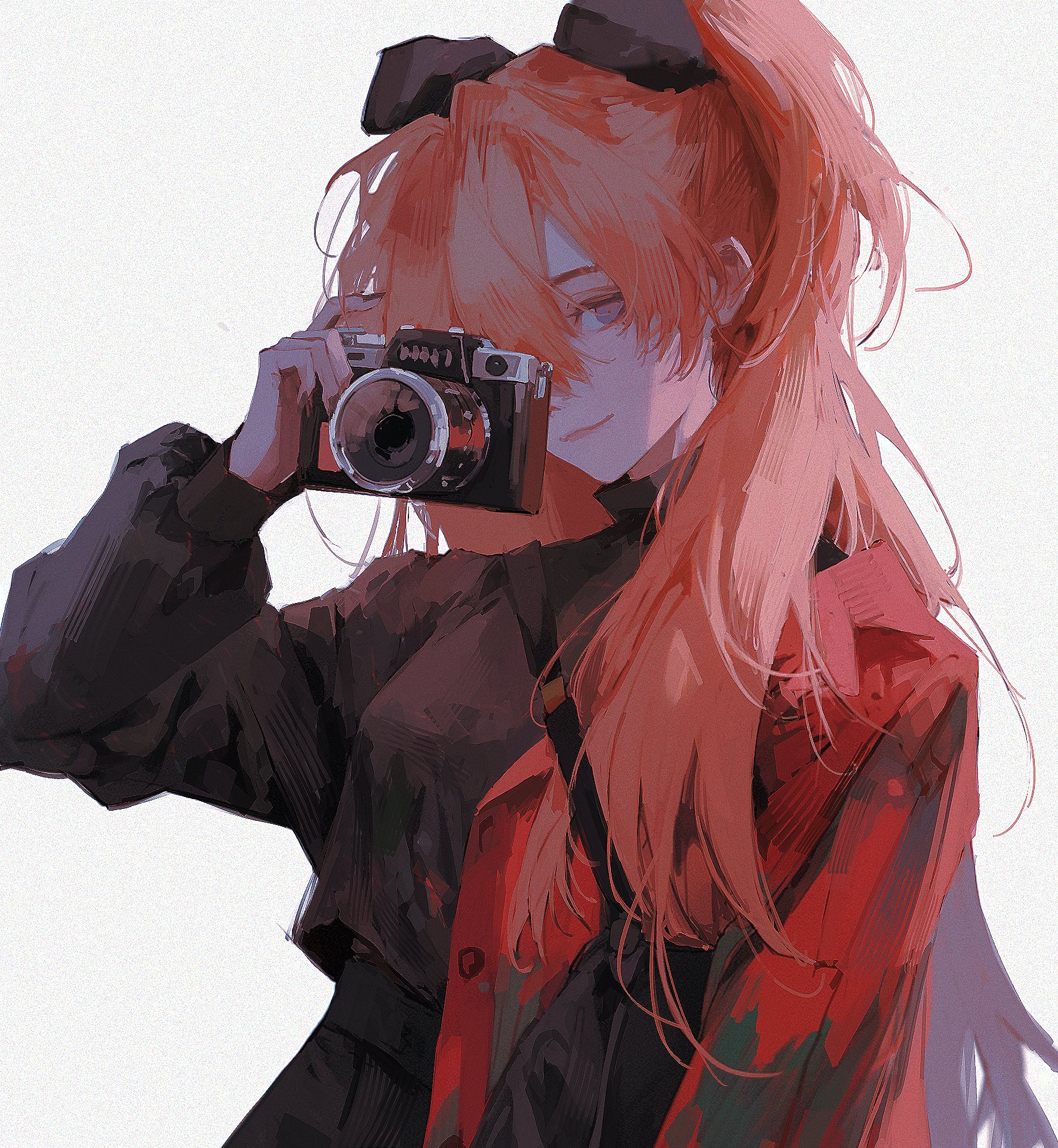 96yottea Anime Girls Artwork Digital Art Illustration Looking At Viewer Simple Background Redhead Ri 1772x1923