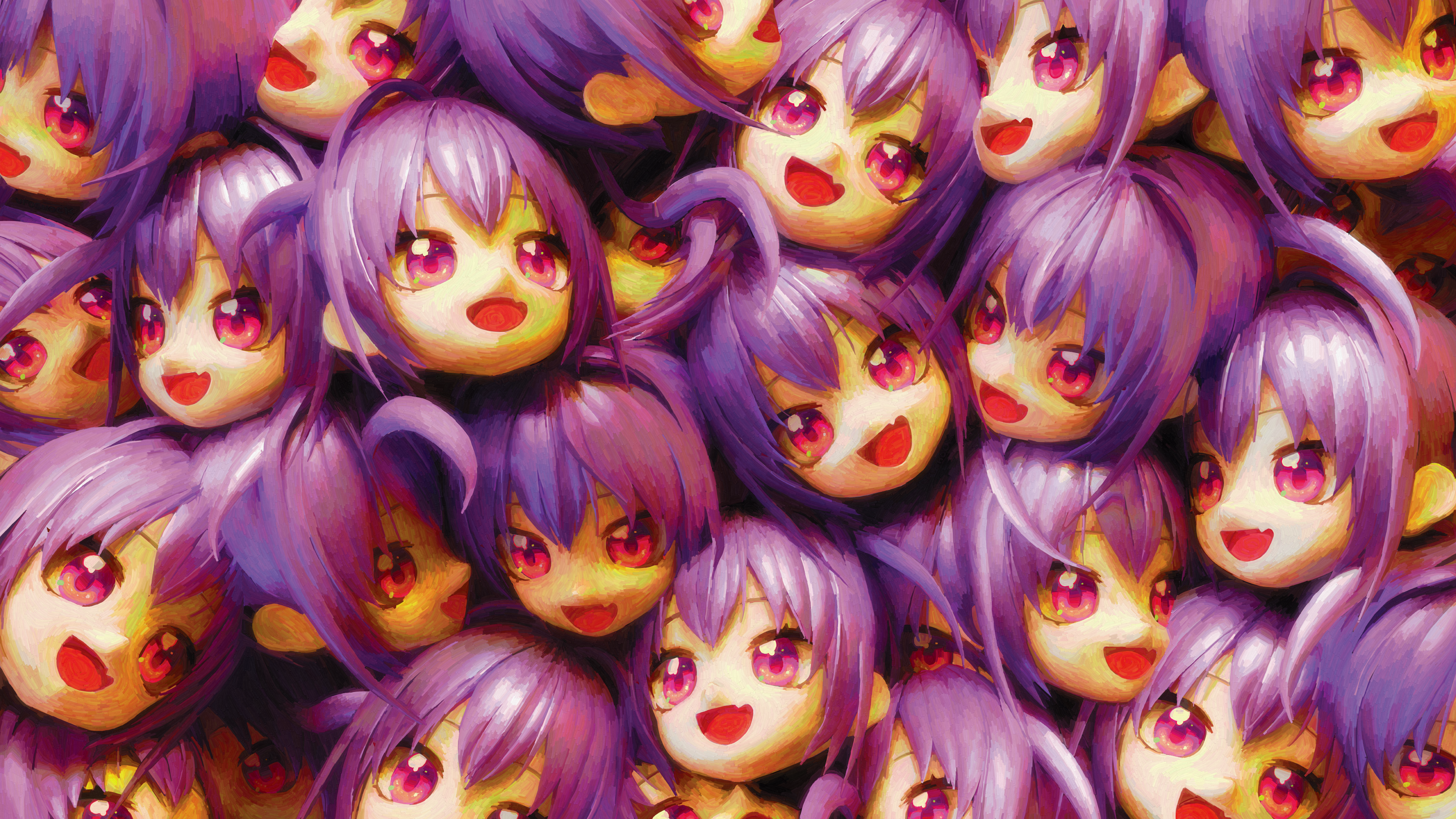 Anime Anime Girls Smiling Purple Hair 3840x2160