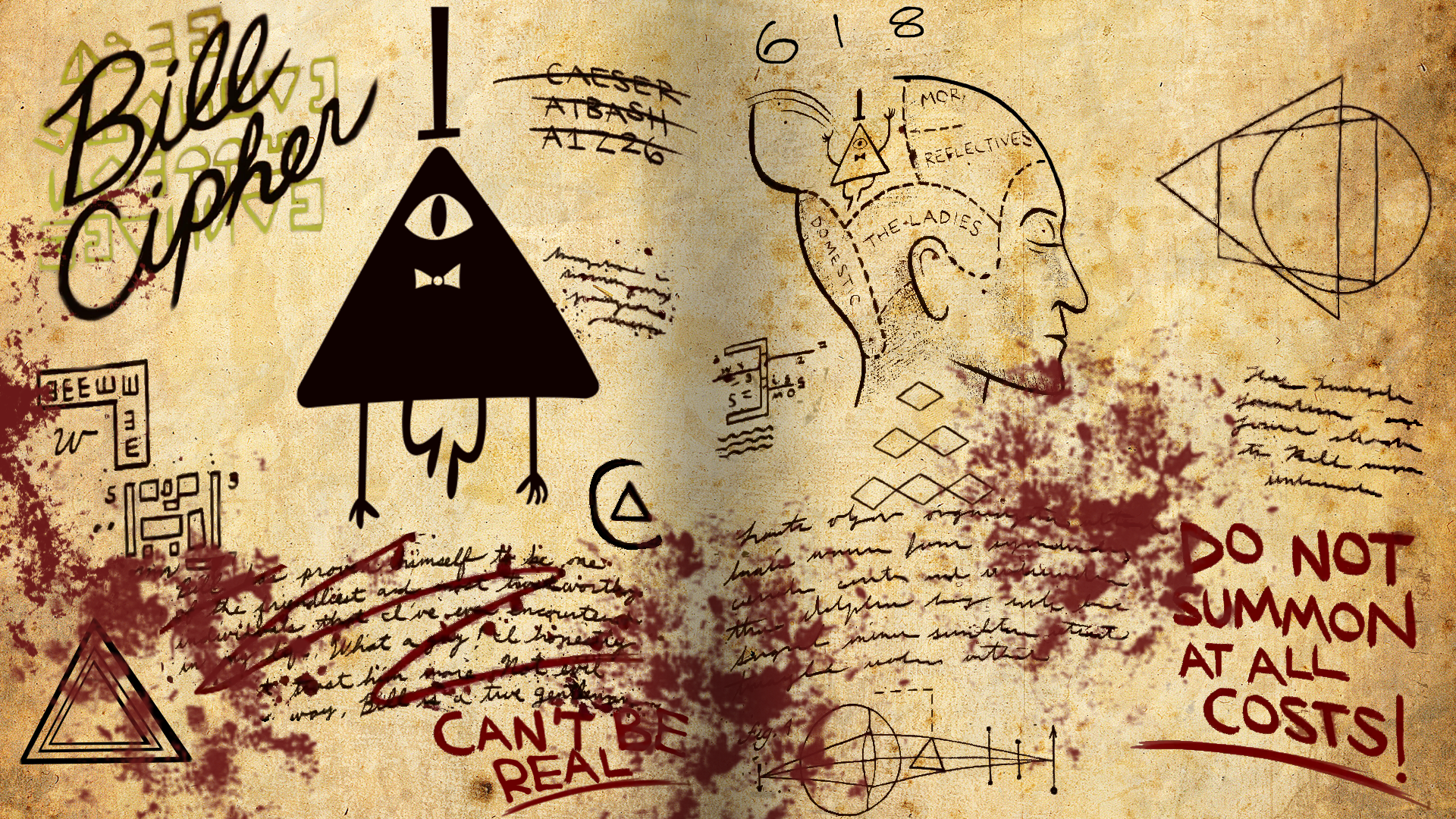 Bill Cipher Gravity Falls Disney Cartoon 1920x1080