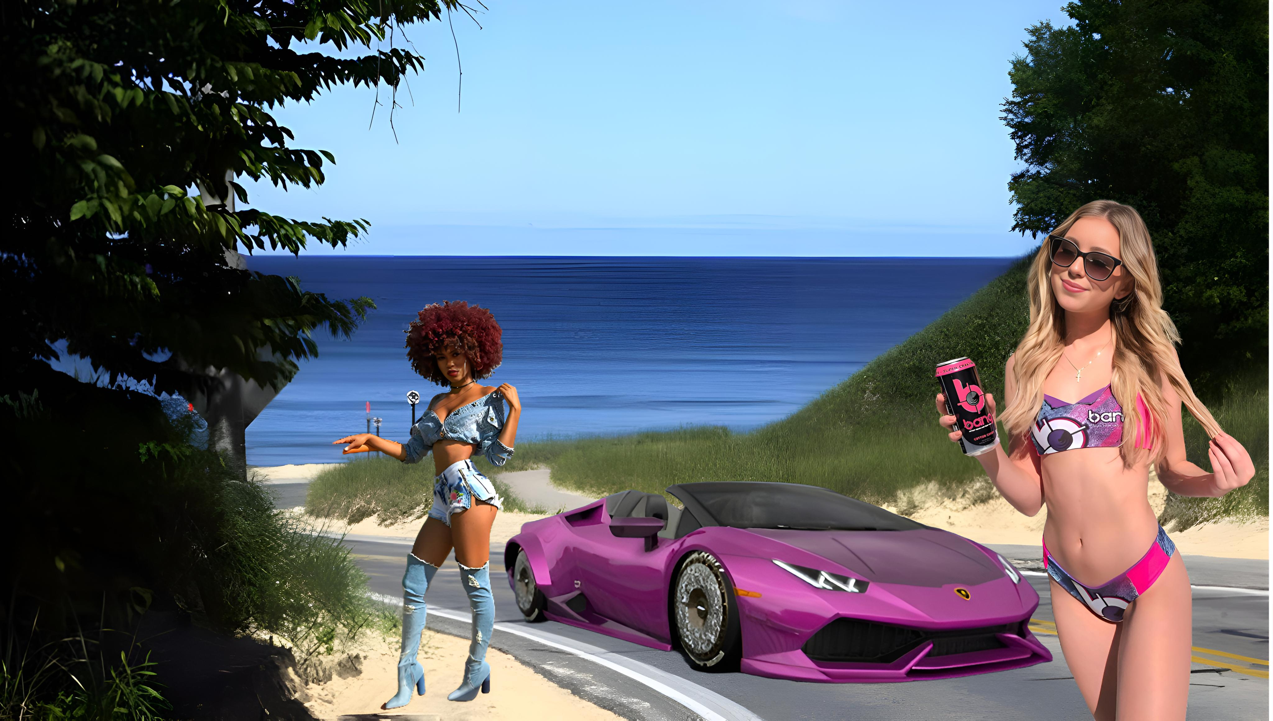 Women With Cars Lamborghini Huracan Pink Cars 4096x2321