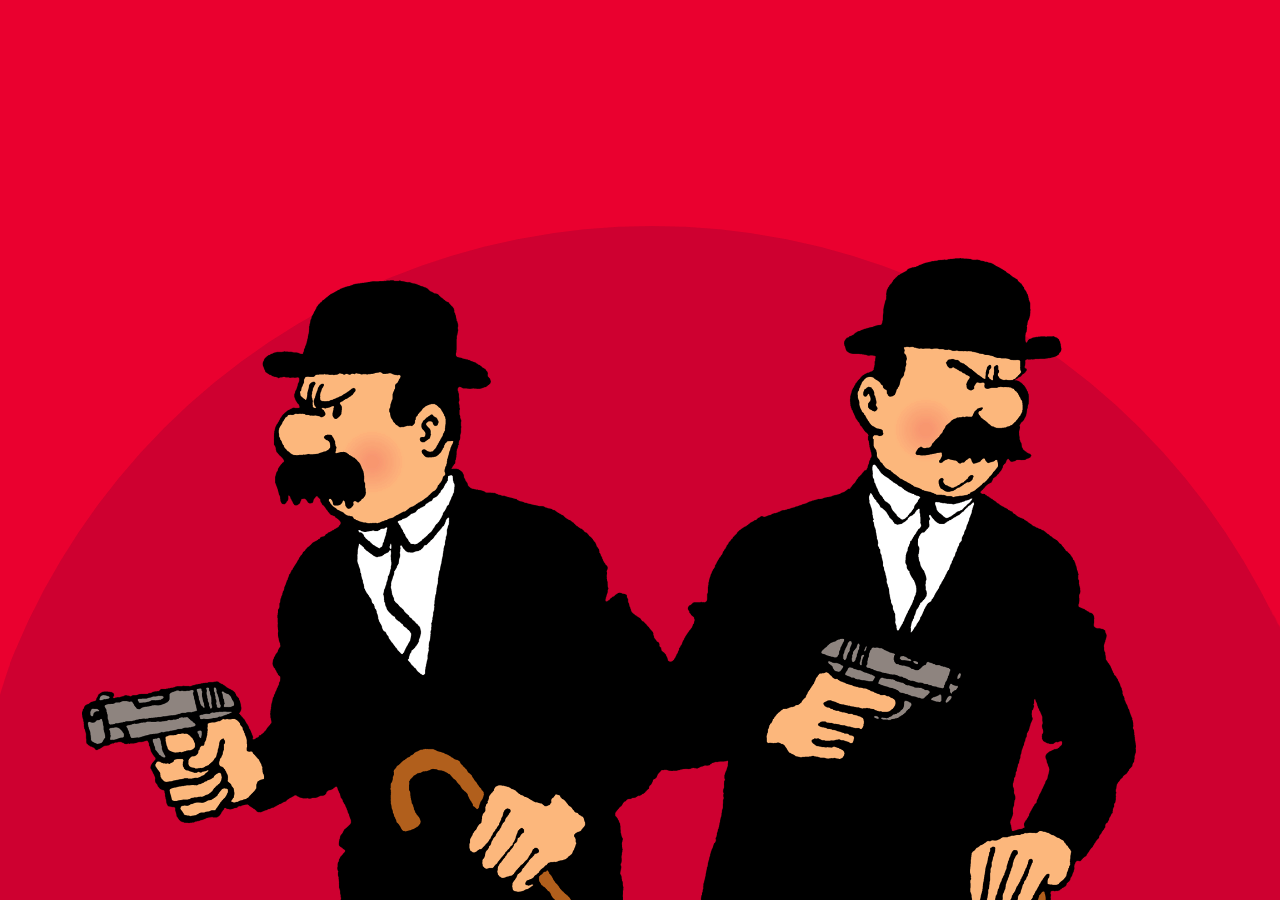 Thompson And Thomson Tintin Detectives Twins Moustache Cane Comic Character Humor 1280x900