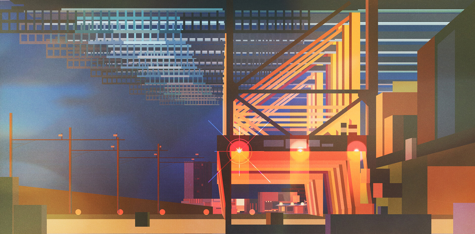Night Clouds Oil Rig James Gilleard 1920x949