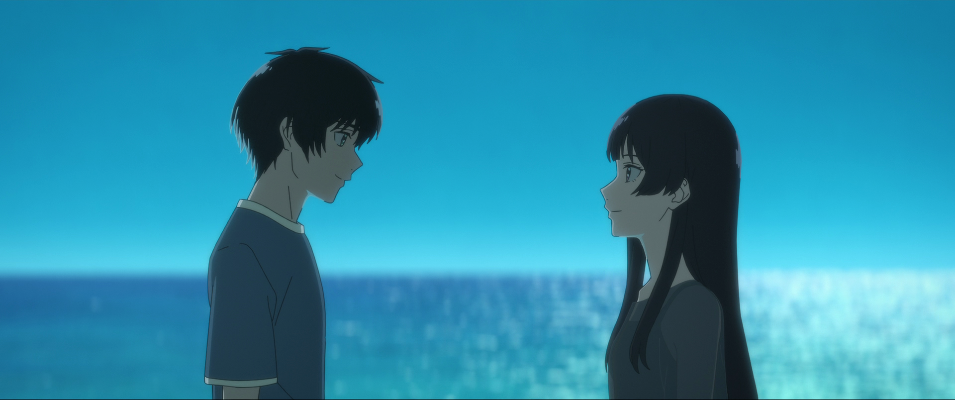 Natsu E No Tunnel Sayonara No Deguchi Sea Lochs Black Hair Anime Couple Happy 1920x804